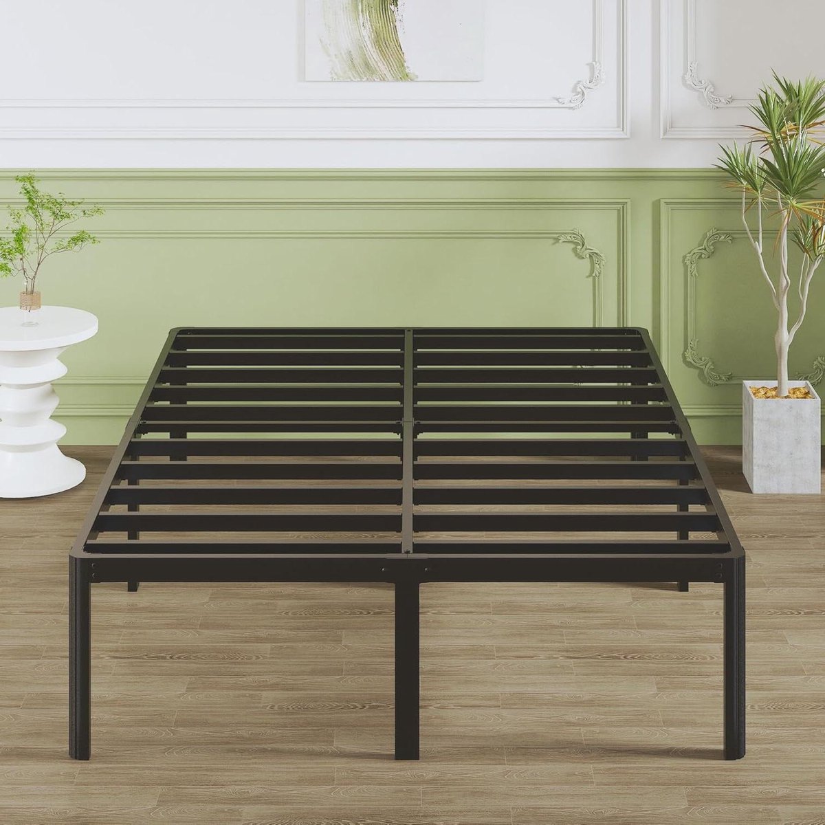 Metalen Bed - Dubbelbed Frame - Rustig Slapen - Stabiel en Zwaar - 160x200 cm - Zwart