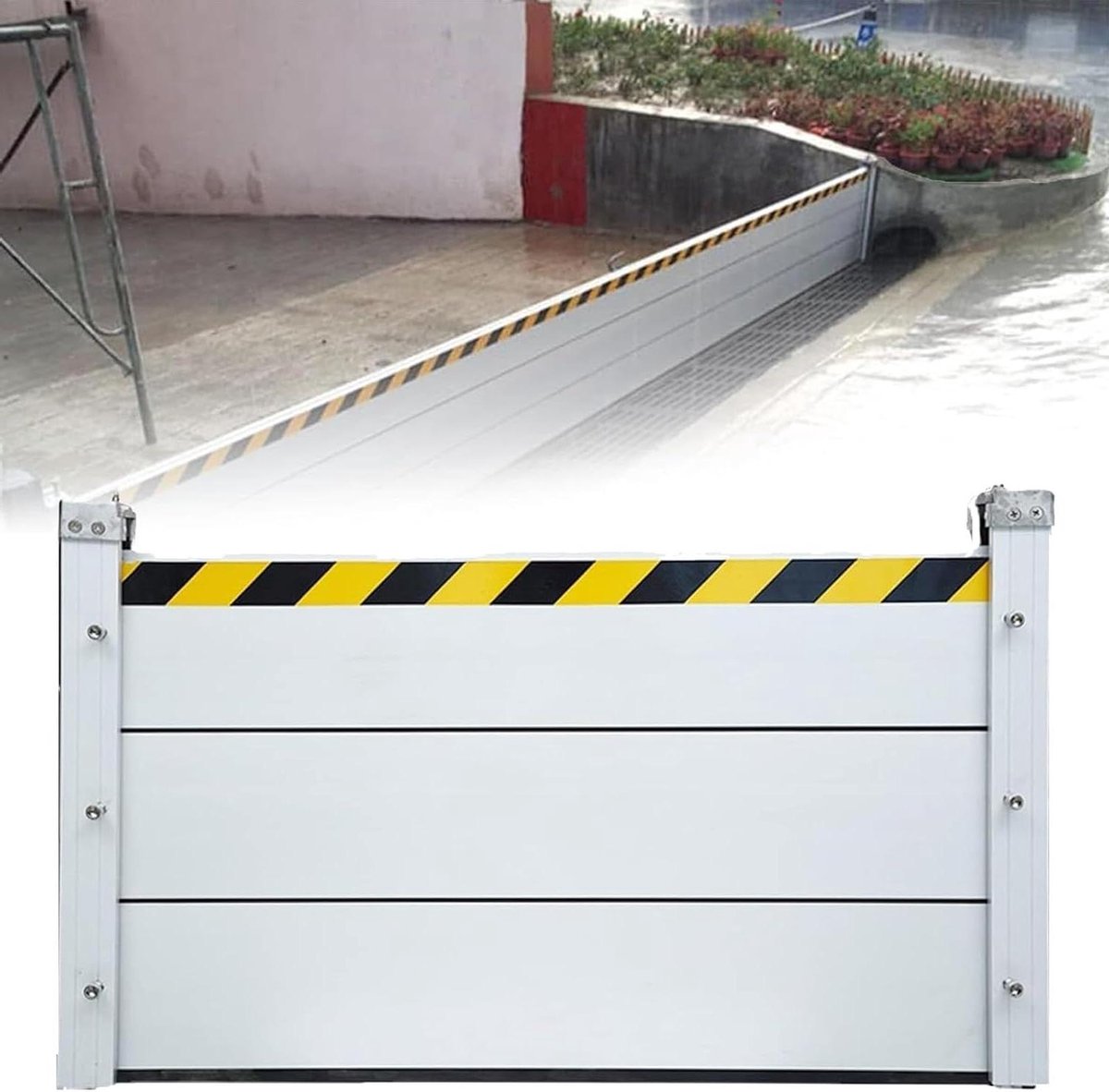 Waterker Waterkering - Waterdam Deur - Wateroverlast Voorkomen - Aluminiumlegering - 140 cm - Zwart/Geel