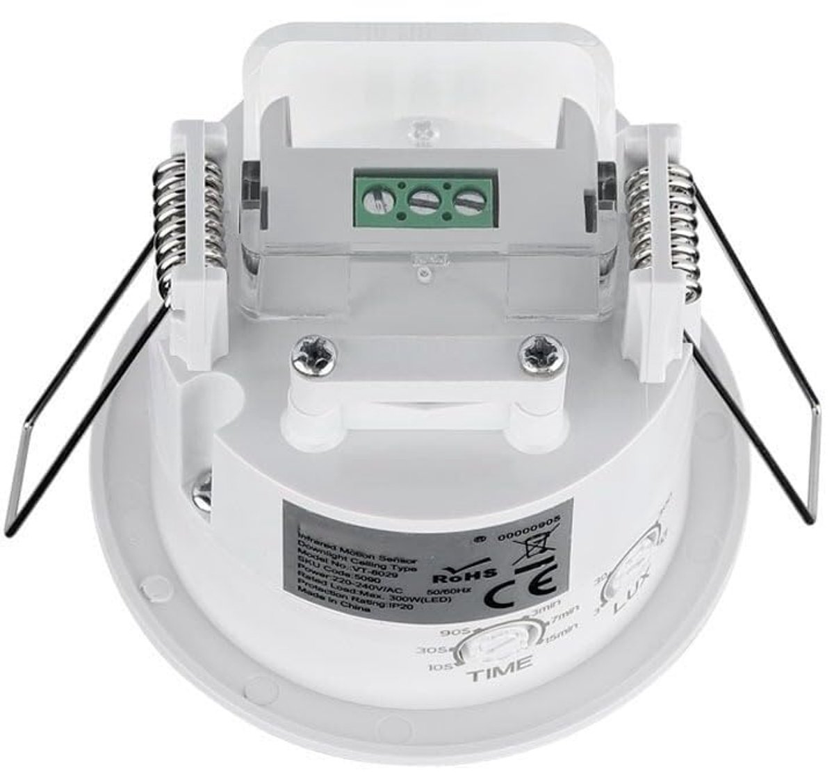 SnelShoppen - PIR-bewegingsmelder Plafond LED 300 W - Automatische Verlichting voor Binnen en Buiten - Energie-efficiëntie Verbeteren - Ideaal voor Tu
