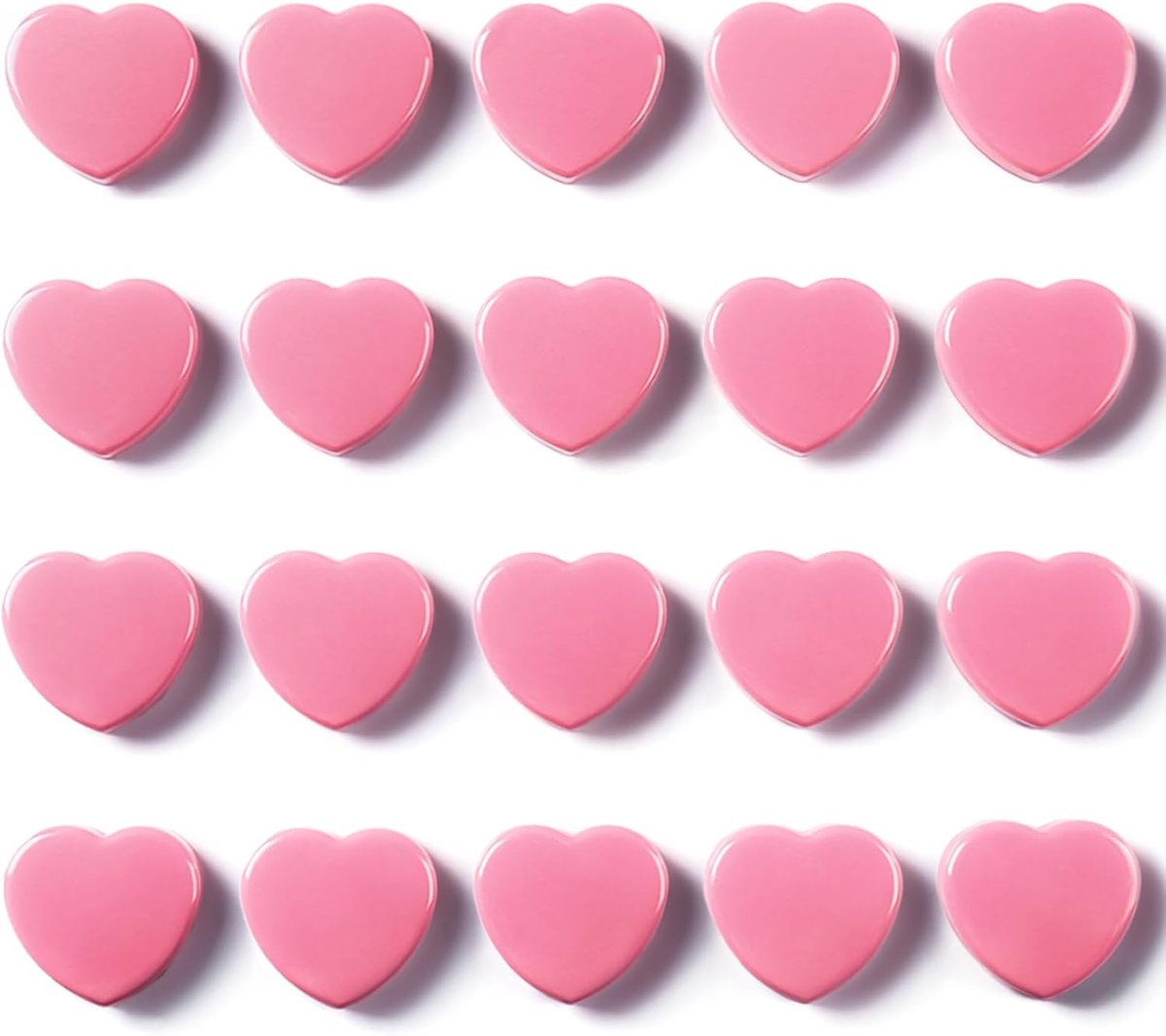 20x Sterke Roze Hart Magneten voor Whiteboard en Koelkast - Decoratief & Houdkracht