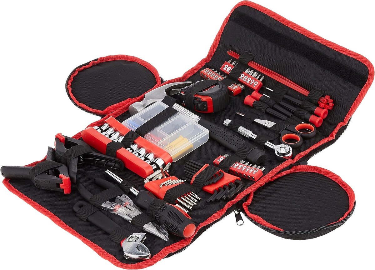 Gereedschapsset 86-delig - handgereedschap in roll-up tas - ideaal voor huis, auto en kantoor - ShopVlot
