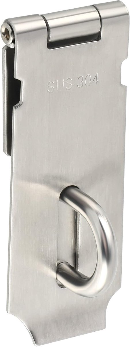 SnelShoppen - Padlock Hasp Lock, RVS Deurslot, Sloten voor Deur, Kast, Lade, Geborsteld, 10 cm, Verbeterde Beveiliging, Roestvrij Staal