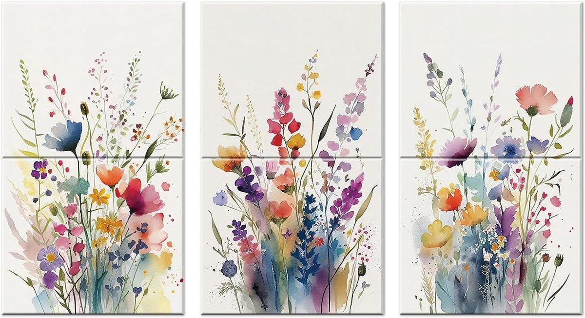 JBER Art Akoestische panelen, set van 6 zelfklevende grote muurkunst schilderijen voor wanddecoratie - ShopVlot