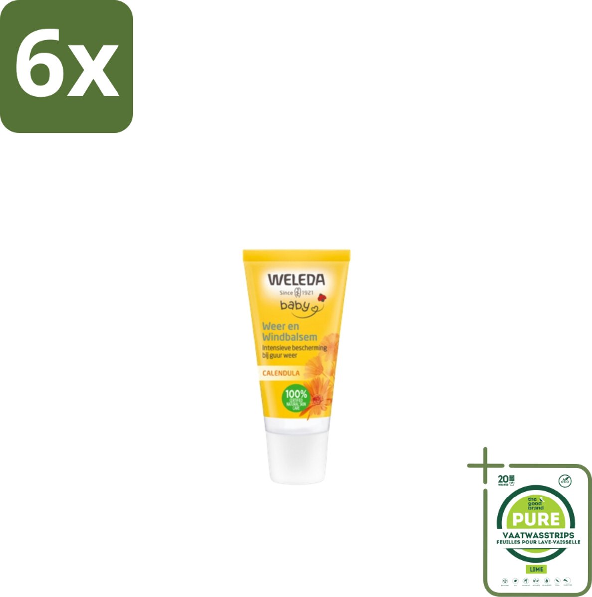 WELEDA - Weer & Windbalsem - Baby & Kind Calendula - 30 ml - Voordeelverpakking - 6 stuks - Baby balsem - Baby huid