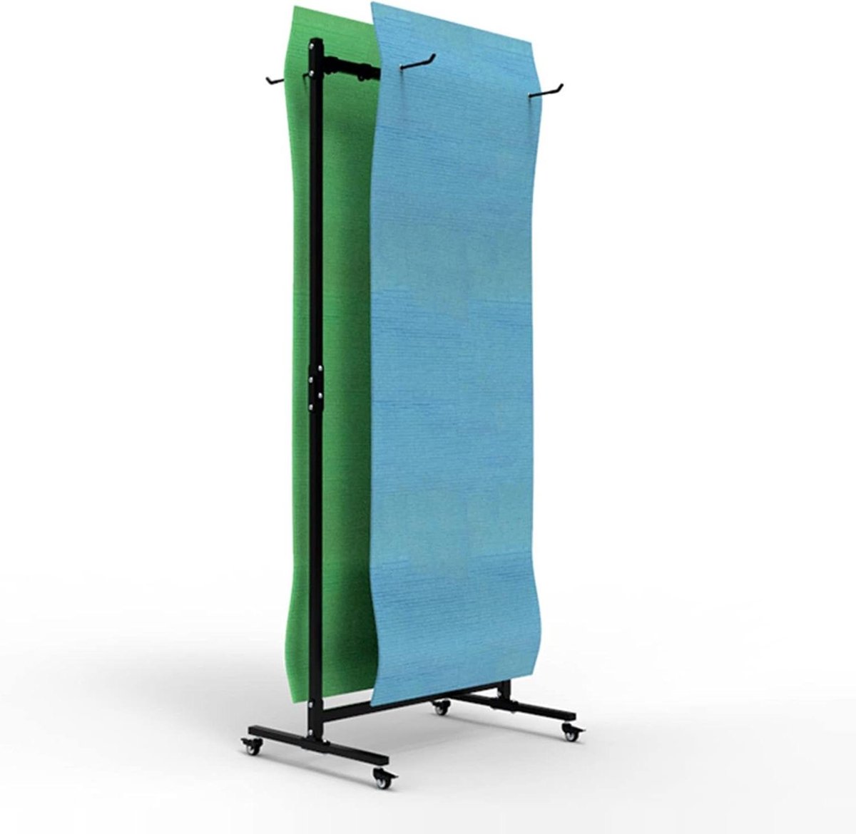 Opbergkar Oefenmat - Fitnessmat Rek - Sportspullen Organiseren - Met Wielen - 76 x 50 x 185 cm - Zwart