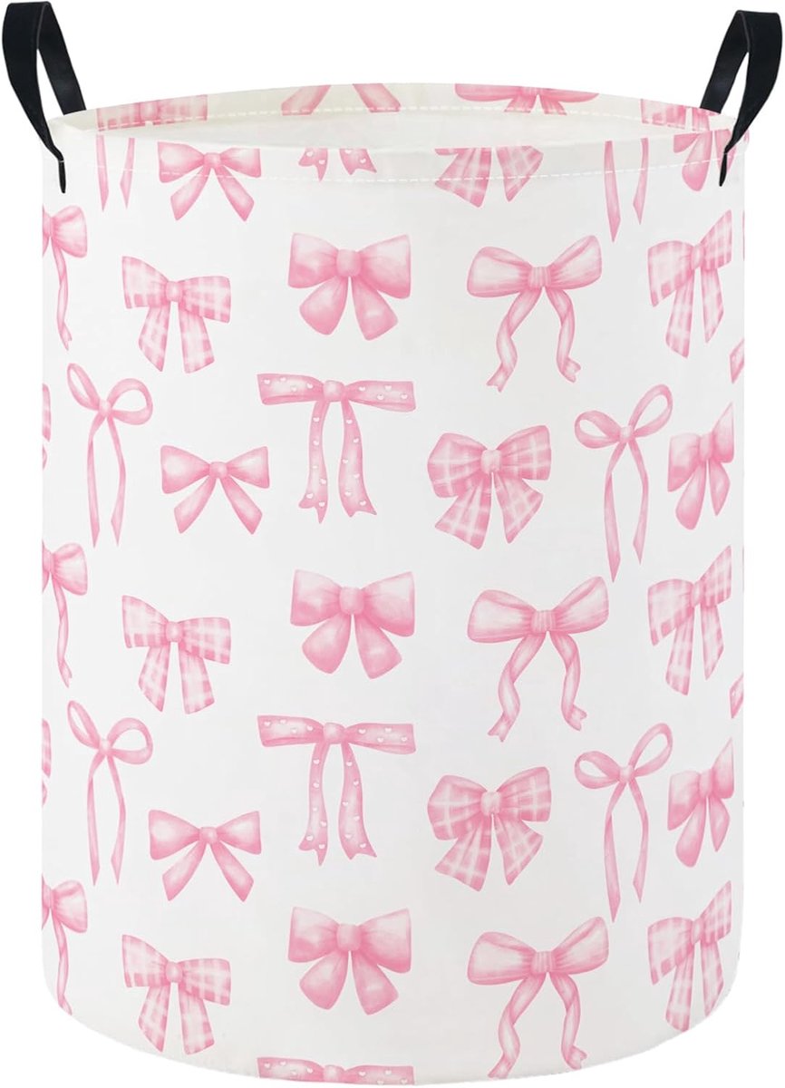 VHV-Opbergmand - 35x45 cm - Stijlvolle en Duurzame Wasmand met Strik Decoratie en Ruime Opslag voor Speelgoed, Kleding en Woonkamer