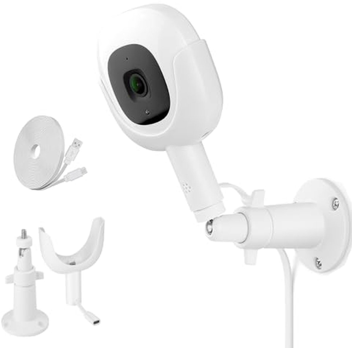 Wandhouder Babyfoon - Camera Beugel - Babykamer Toezicht - Voorkomt Vallen Camera - 360 Graden Verstelbaar - Wit