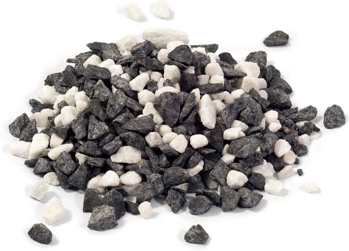 Ornamental Gravel - Split Mix - Tuin Decoratie - Natuursteen Mix - 8-16mm - Zwart Wit