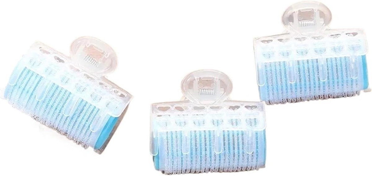 Haarrollers - Krulspelden Pony - Haar Stijlen - Zelfklevend Plastic - 6 x 3 cm - Blauw