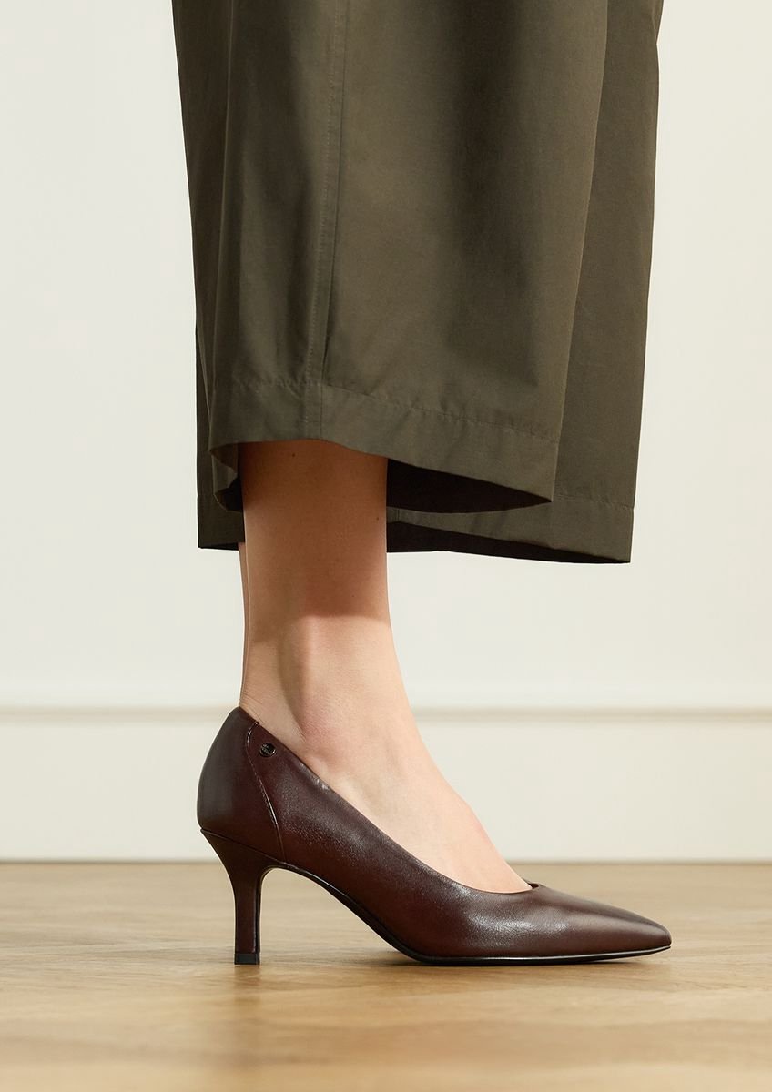 No Stress - Dames - Bruine leren pumps - Maat 37