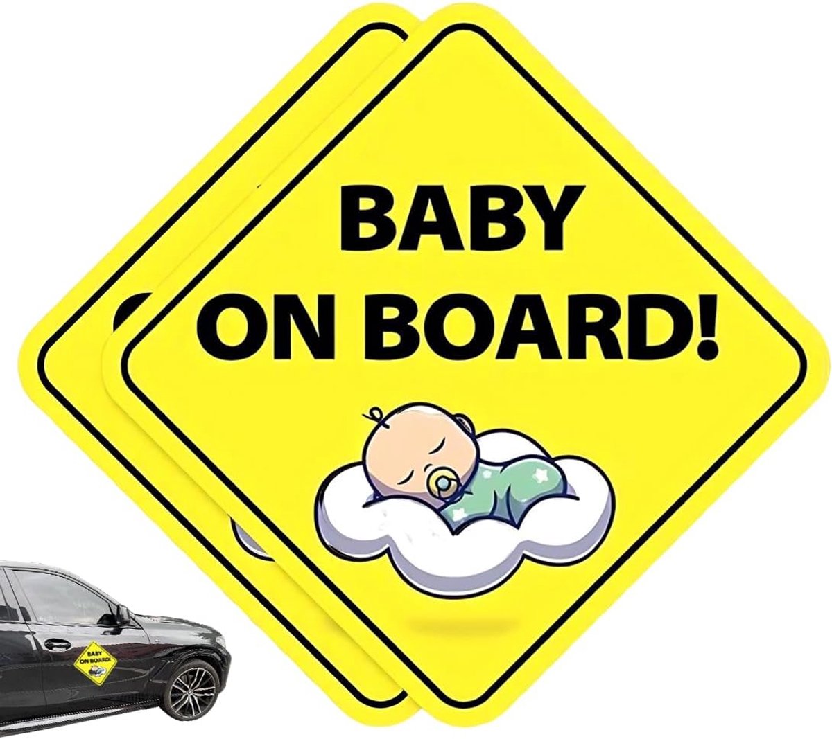 IEBTAWN 2-delige waarschuwingsstickerset voor babyzitjes, waarschuwingsstickers voor auto's, herbruikbare raamstickers - ShopVlot