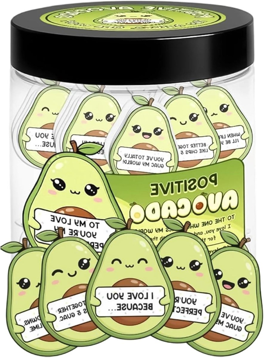 Mini Liefdeskaarten - Notitiekaarten Valentijnskaarten - Relatie Versterken - Avocado Vorm - 60 Stuks - Groen