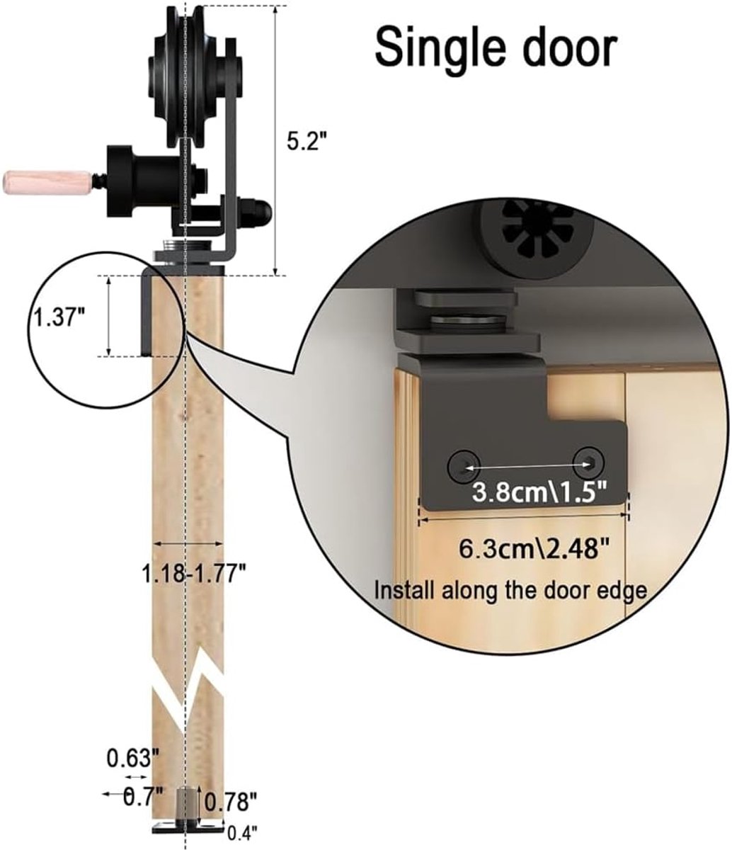 Vouwdeursysteem 92 cm - Stalen rails met wielen - Stil en robuust - Ideaal voor schuifdeuren - SnelShoppen