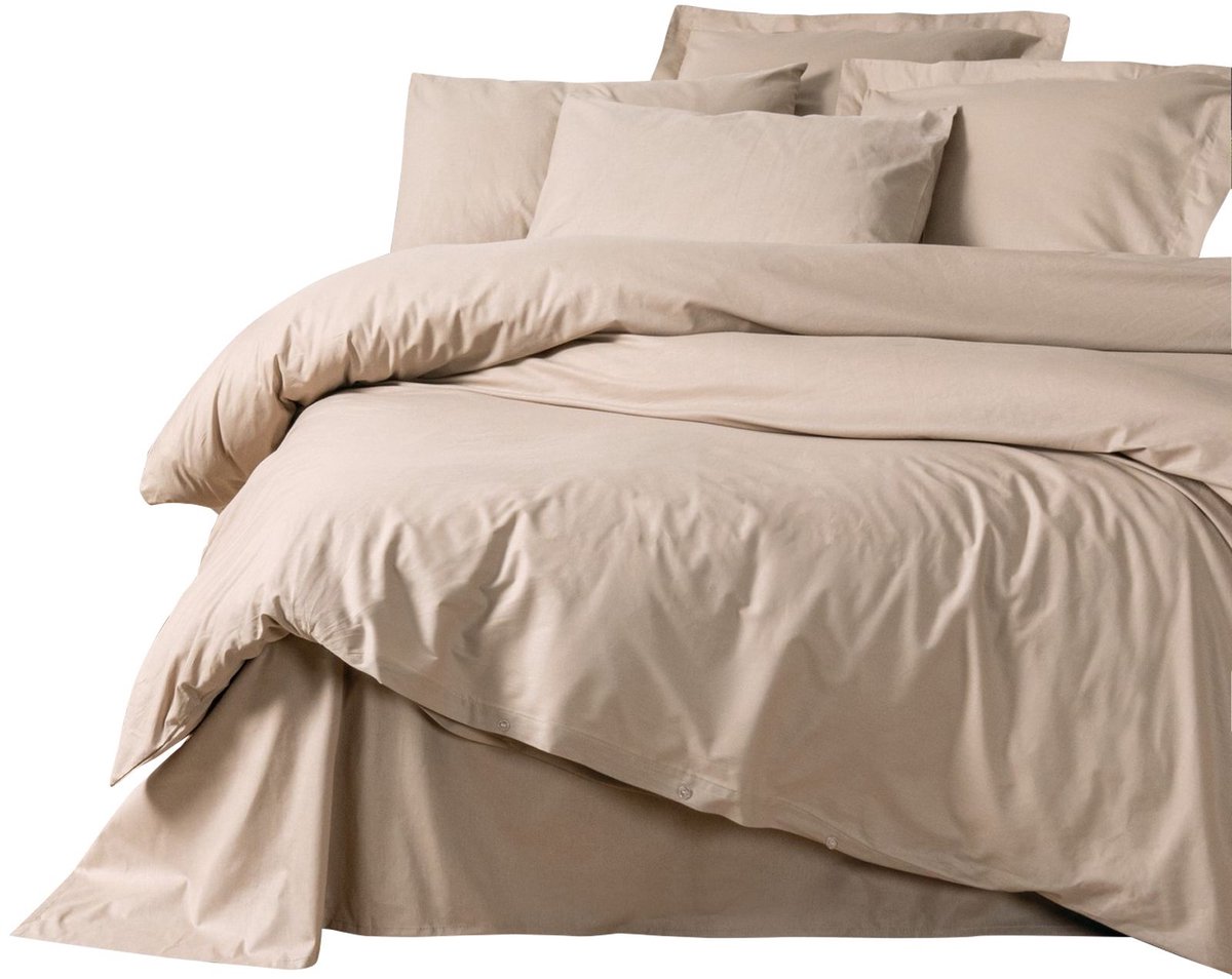 L'essentiel Maison Asir - Ranforce tweepersoons dekbedovertrekset - Beige - 200 x 220 cm