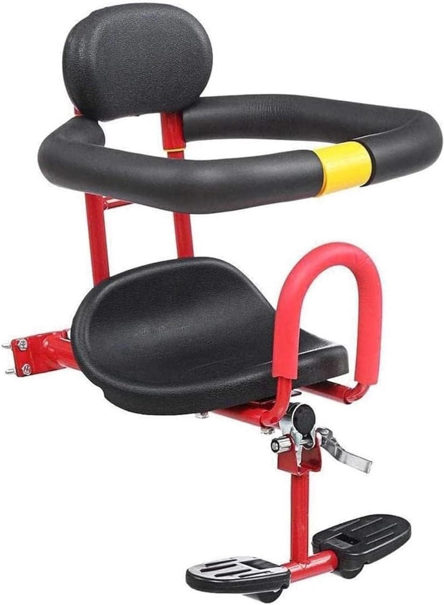 Fiets Kinderzitje - Kinderdrager Fiets - Samen Fietsen - Verstelbare Pedalen - Tot 10 kg - Rood Zwart