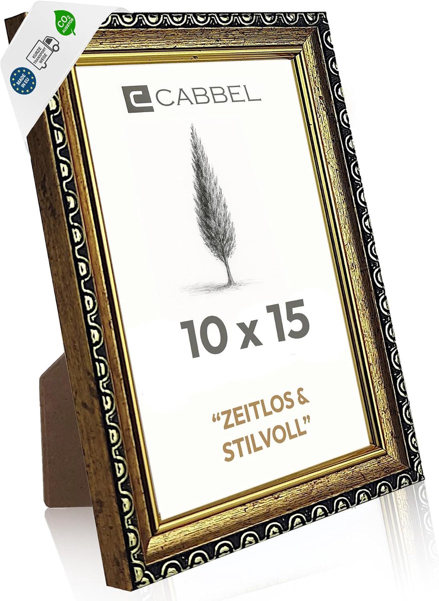 SnelShoppen - Photo Frame CELI 10x15 cm Goud – Barok Vintage Fotolijst Antieke Look – Decoratieve Fotolijst met Schokbestendig Acrylglas – Voor Foto's