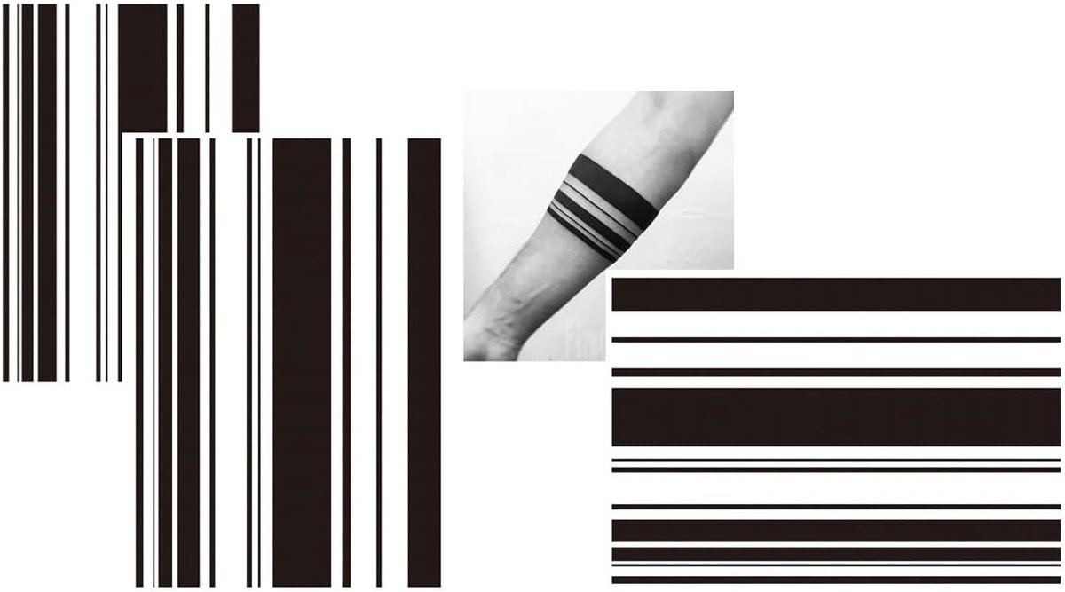 3 vellen armband tatoeage lijnen arm tattoo tijdelijke nep eenmalige tatoeage P-59x3