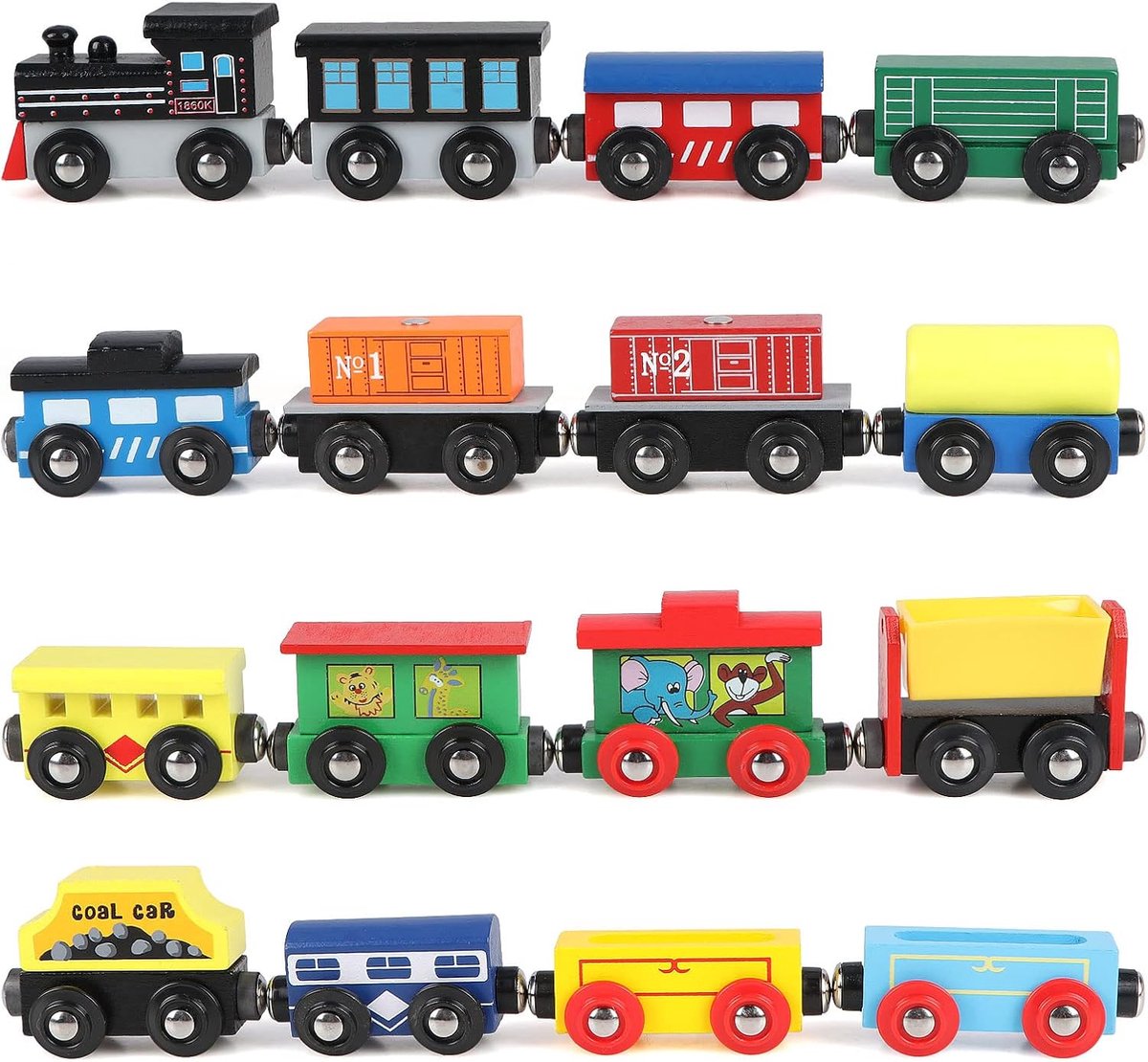 16 PCS Houten Trein Set Magnetische Trein Set voor Meisjes en Jongens