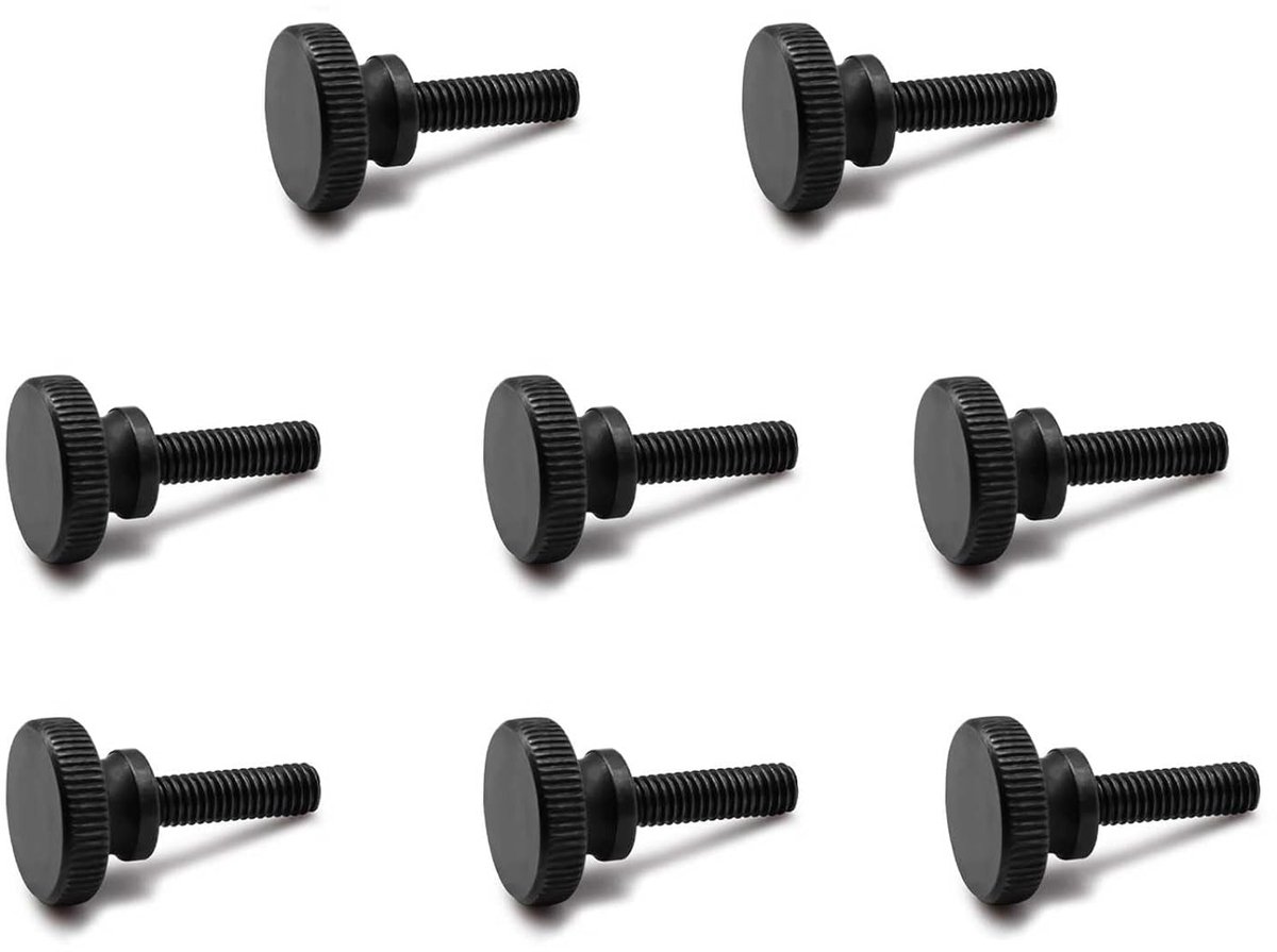 schroeven, 8 stuks kartelschroeven 20 mm, klemschroef zwart