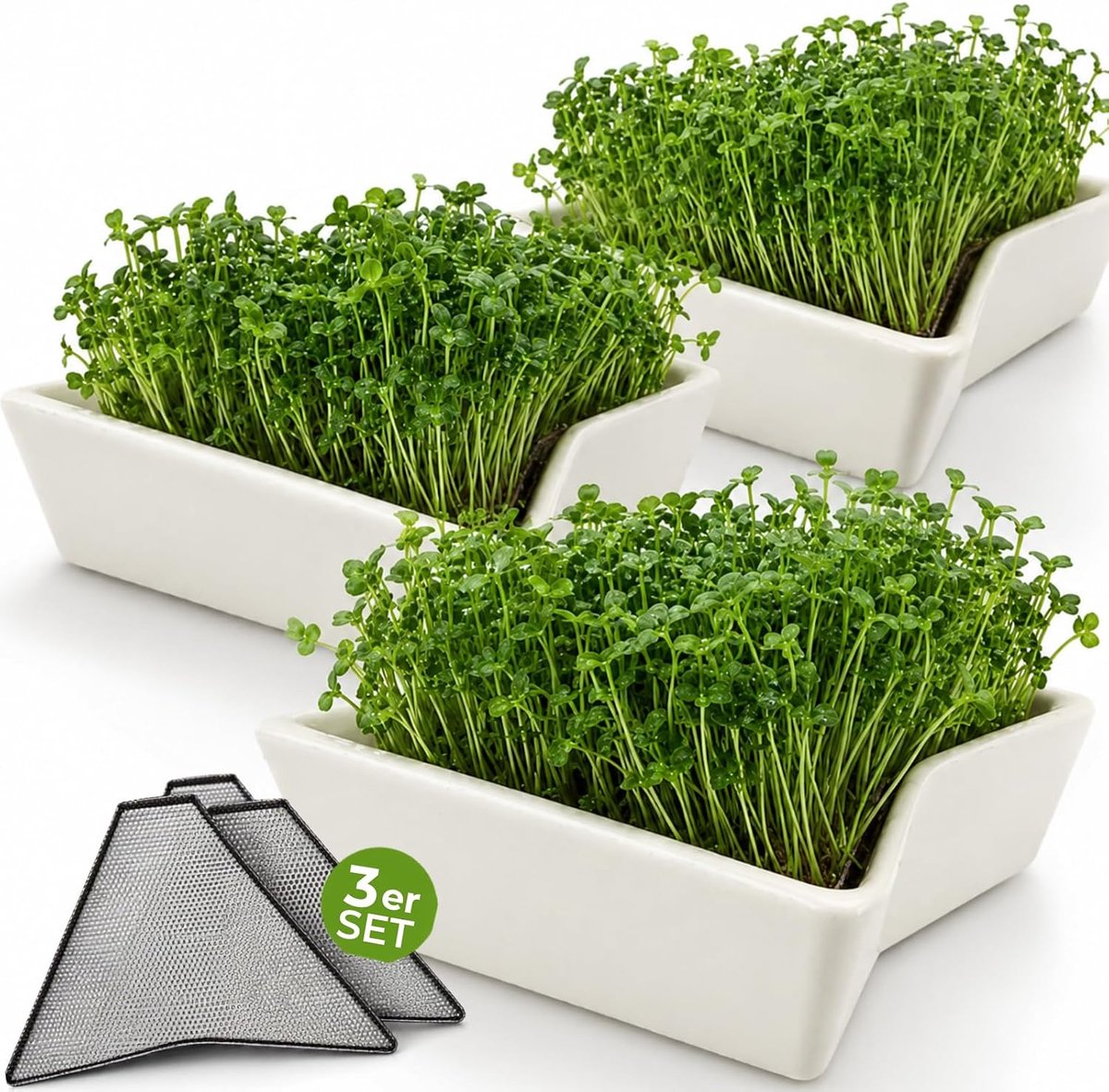 kweekschalen set van 3 – hoogwaardige keramische tuinkersschalen voor