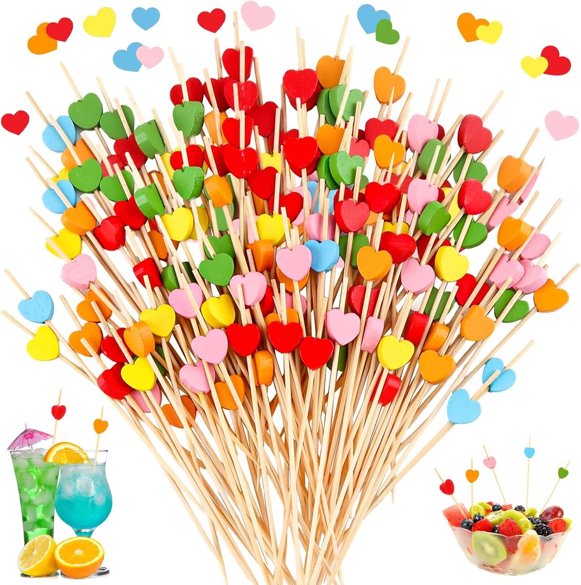 100 stuks cocktailspiesen, fruitspiesen, 12 cm, cocktailsticks met
