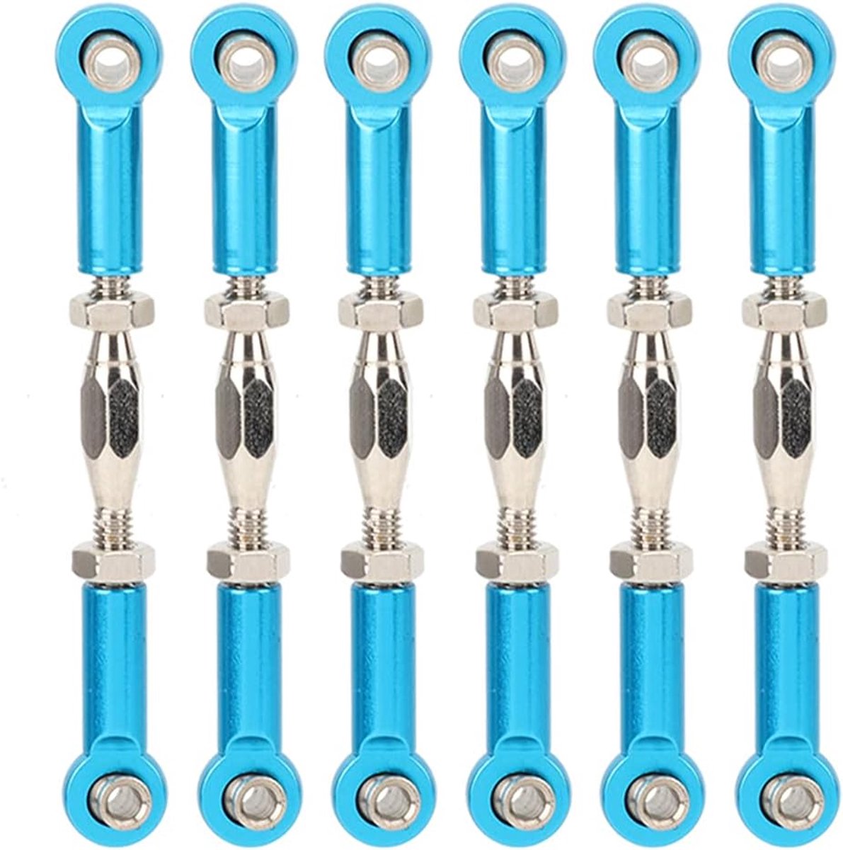 Veiyi 6 stuks duwstangen, aluminiumlegering, reserveonderdelen, 71-86 mm, verstelbare trekstang, spoorstang voor RC-automodellen