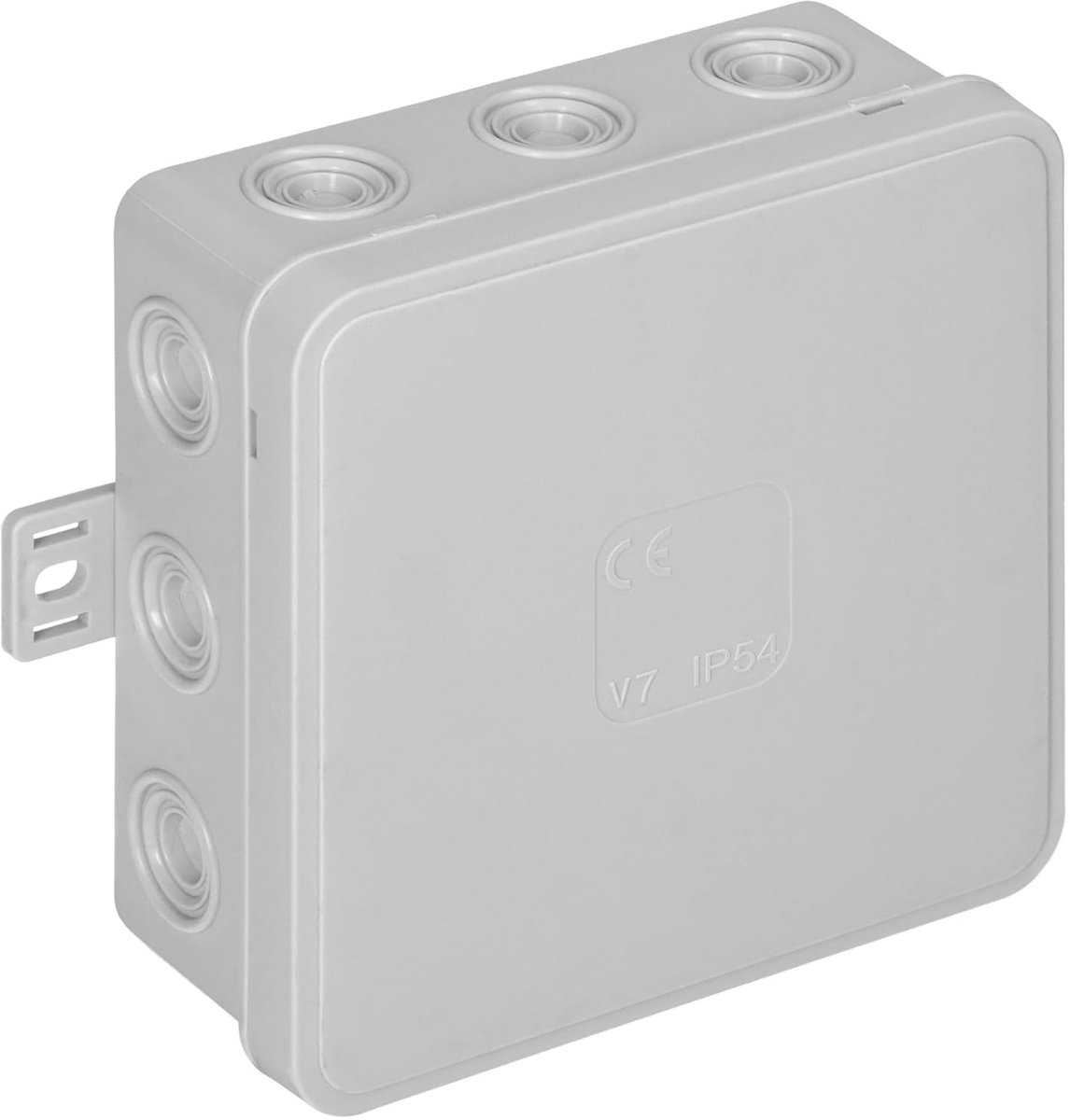 Kabel Aftakdoos IP54 Cable Box CLICK-aansluitdoos Electronics Box 12 Doorvoeren Kabeldoos 100x100x41mm (Grijs)