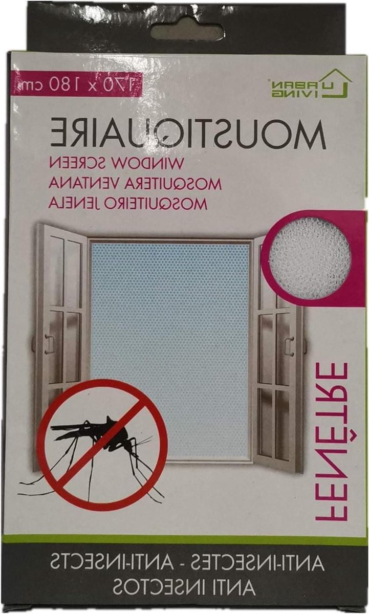 Horrenraam Verstelbaar - Muggenraam Vliegenraam - Insecten Buiten Houden - Hitte Bestendig - 170 x 180 cm - Wit