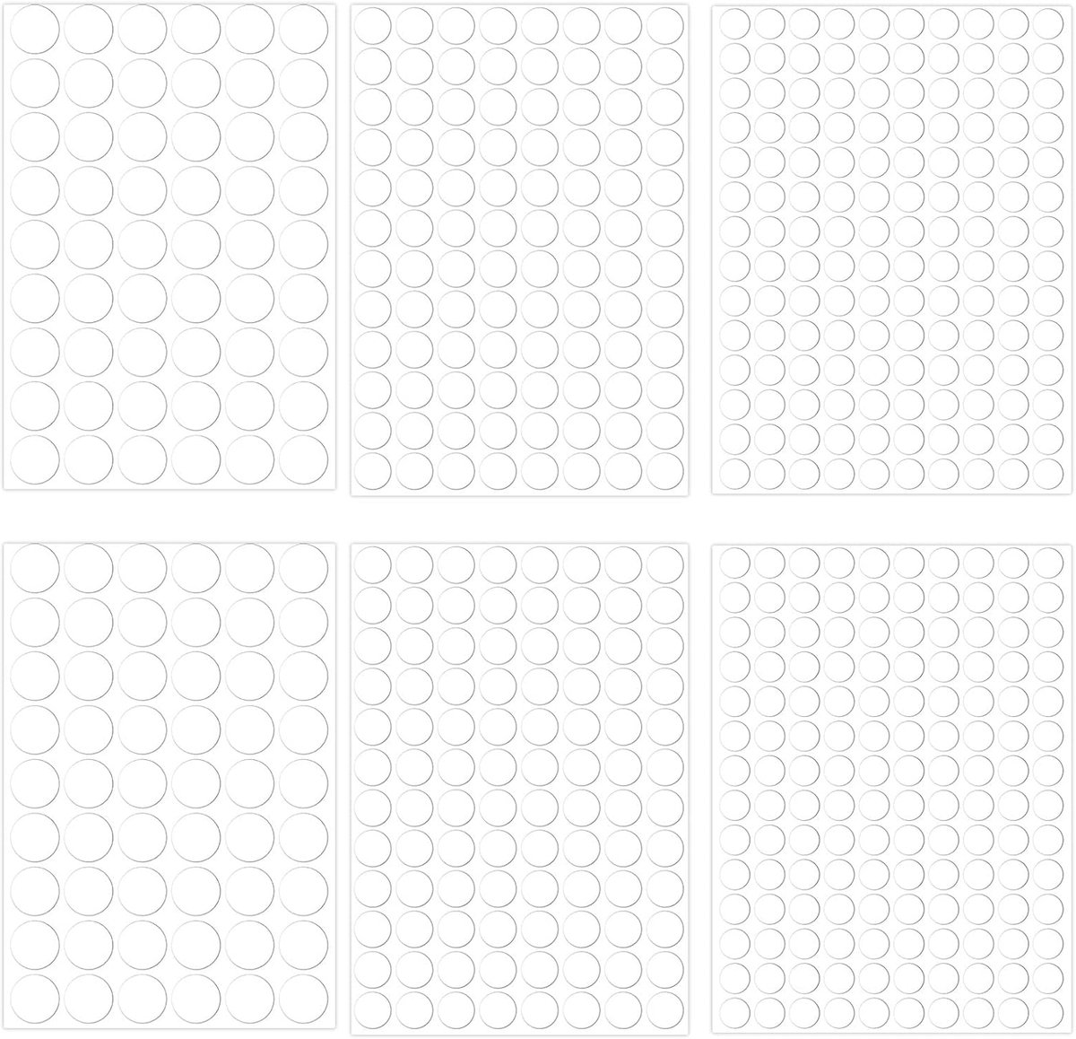 580st Zelfklevende Schroefgatstickers, 12/15/21mm Waterdichte PVC Ronde Meubelgaten Afdekplaatjes voor Kasten Lades Bureaus en Andere Meubels(Wit)