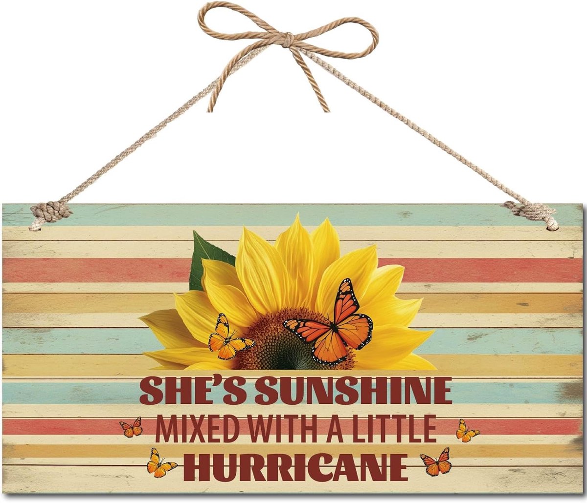 Zonnebloem houten hangbord houten plaquette teken houten hangende