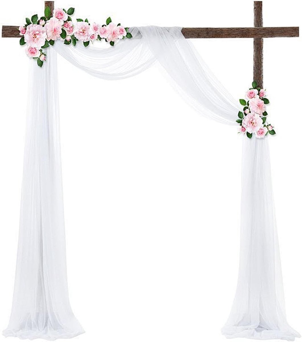 vrijhanddecoratie, 75 x 800 cm, bruiloftsbooggordijn met 22 m