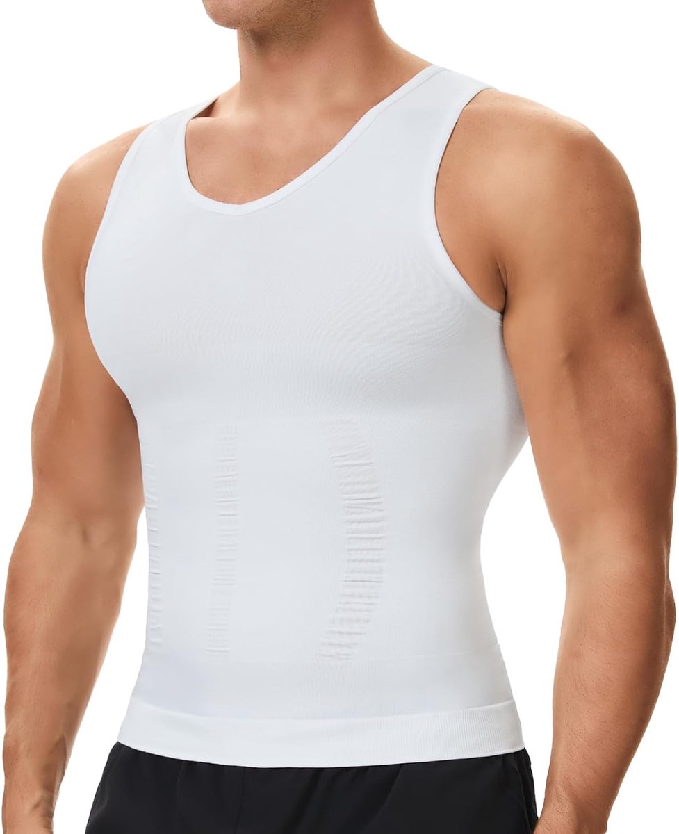 Heren Afslankend Vest V-hals Buikcontrole Elastische Body Shaper