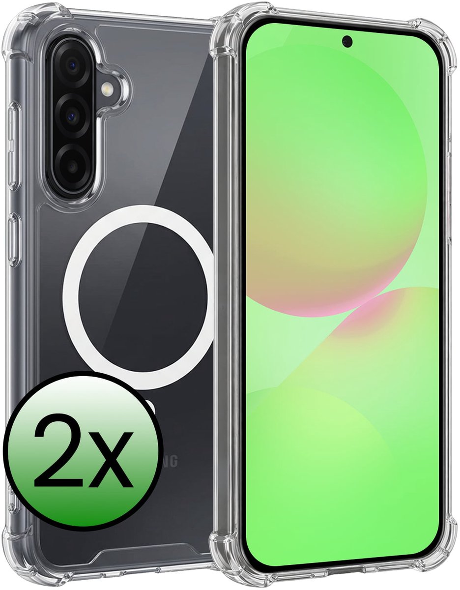 Hoesje 2 Stuks - Geschikt voor Samsung Galaxy A36 - Magsafe Compatible - Sterk & Shockproof - Back Cover - Shock Proof Case - Telefoon Hoes - Transparant
