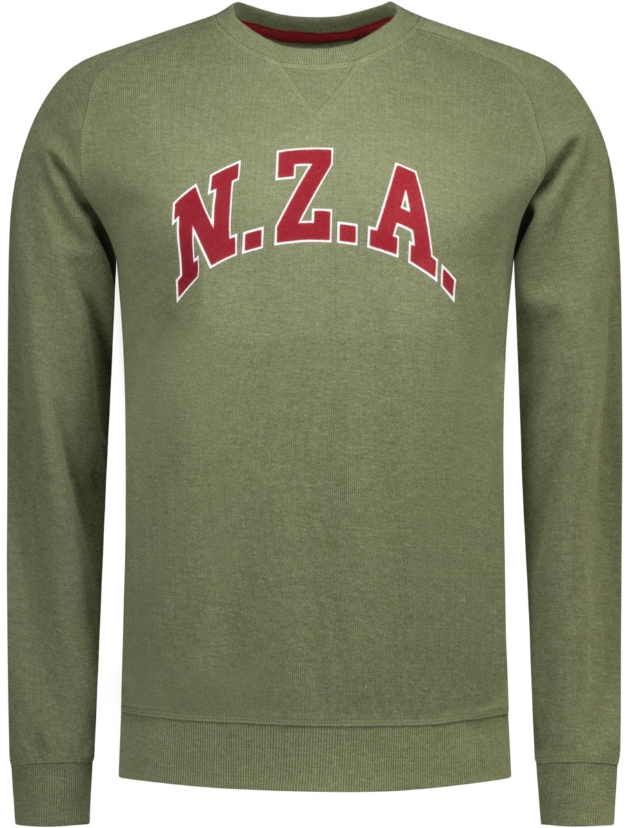 New Zealand Auckland Trui Sweat Round Neck 26gn303 Scouting Green Melange Mannen Maat - M