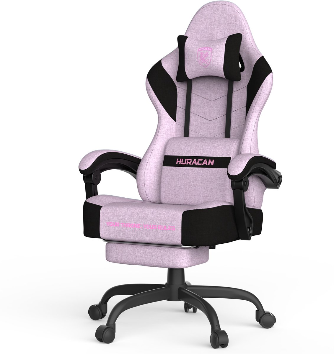 Arvioo LW710 Gaming Stoel - Voetensteun - Massage lendenkussen - Technische stof - Roze