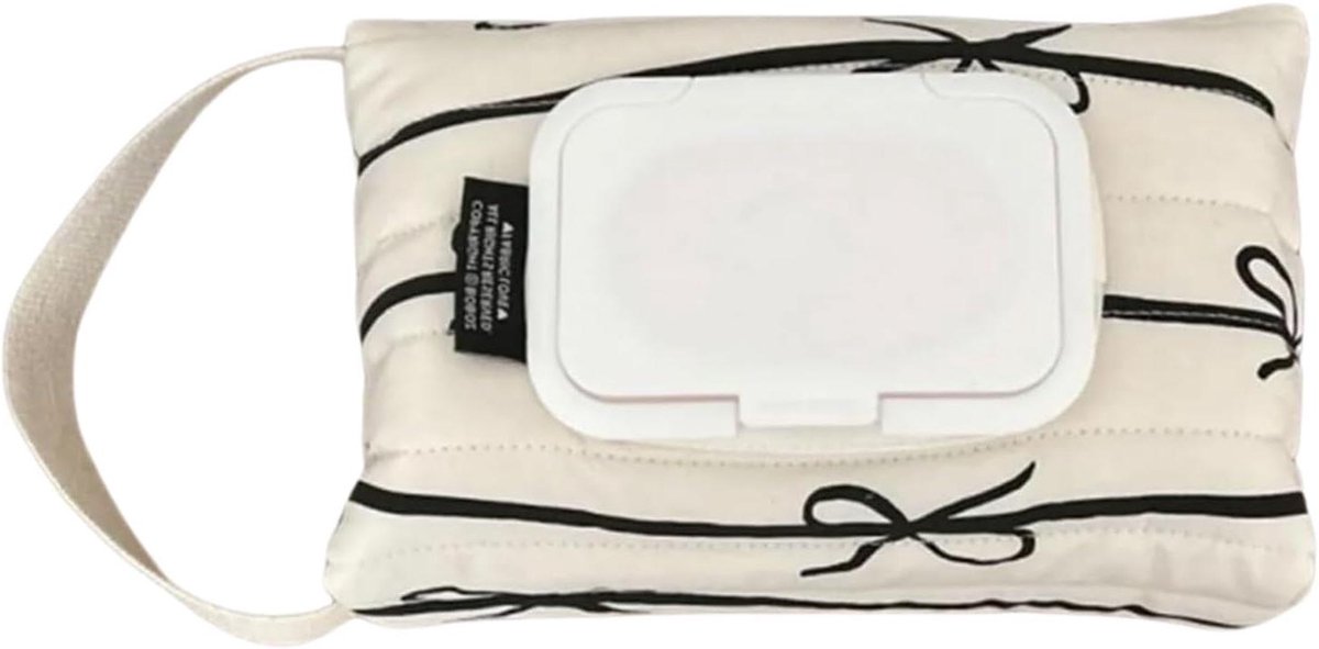 Wipes Container - Voordeelverpakking Houder - Hygiëne Onderweg - Stijlvol Streeppatroon - 24 x 15 cm - Ivoor