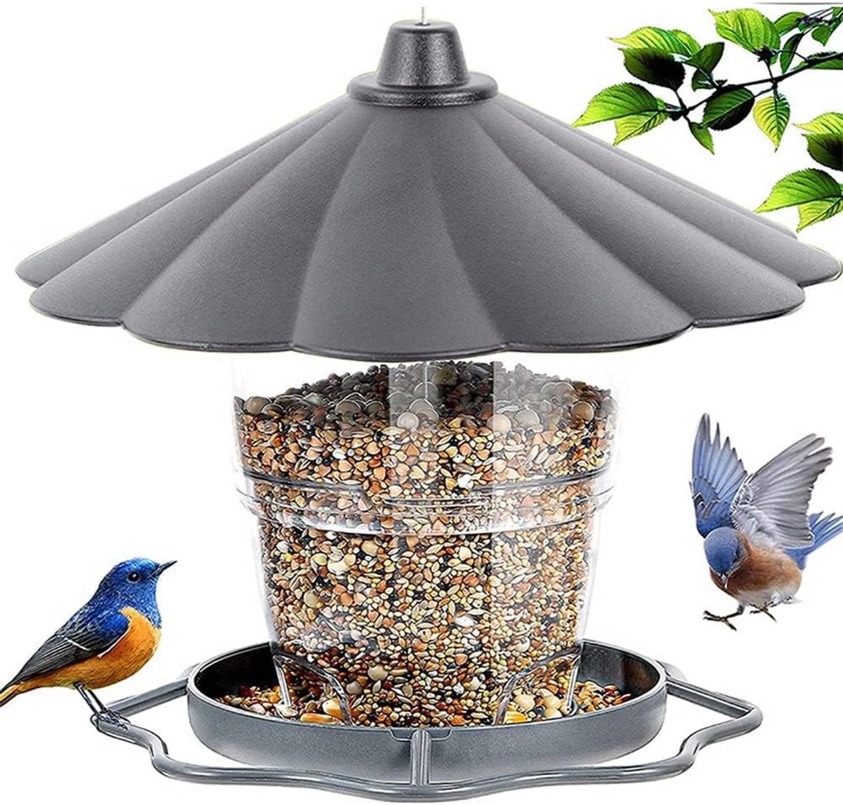 Hangende Vogelvoeders met Standaard, Weerbestendig en Hoogwaardige Dispenser voor Tuinvogels, Ideaal voor Elke Tuin en Vogelliefhebber