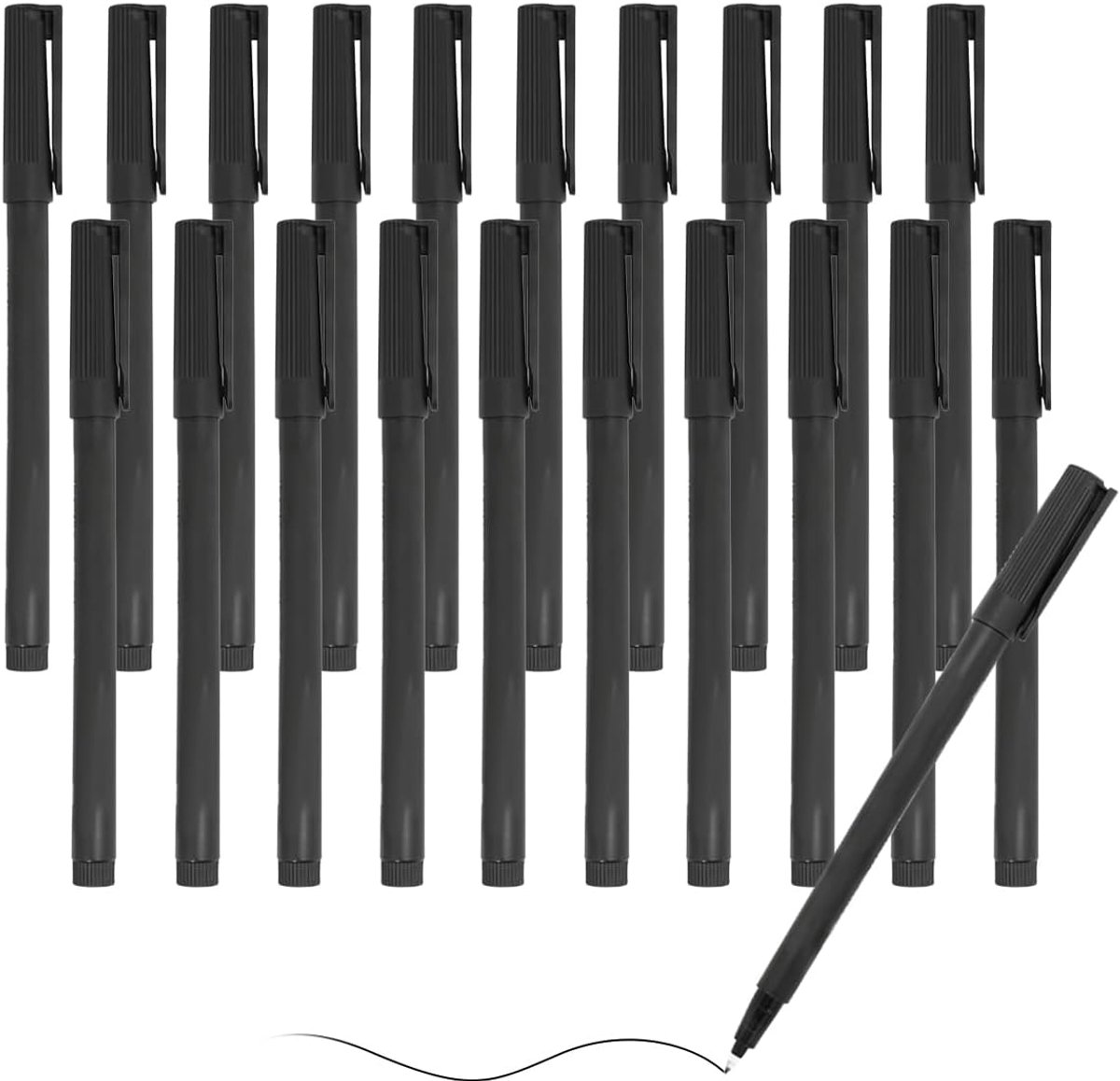 30 Stuks Zwarte Permanente Markers, 0,6 mm Fine Point Permanente Markers - ShopVlot