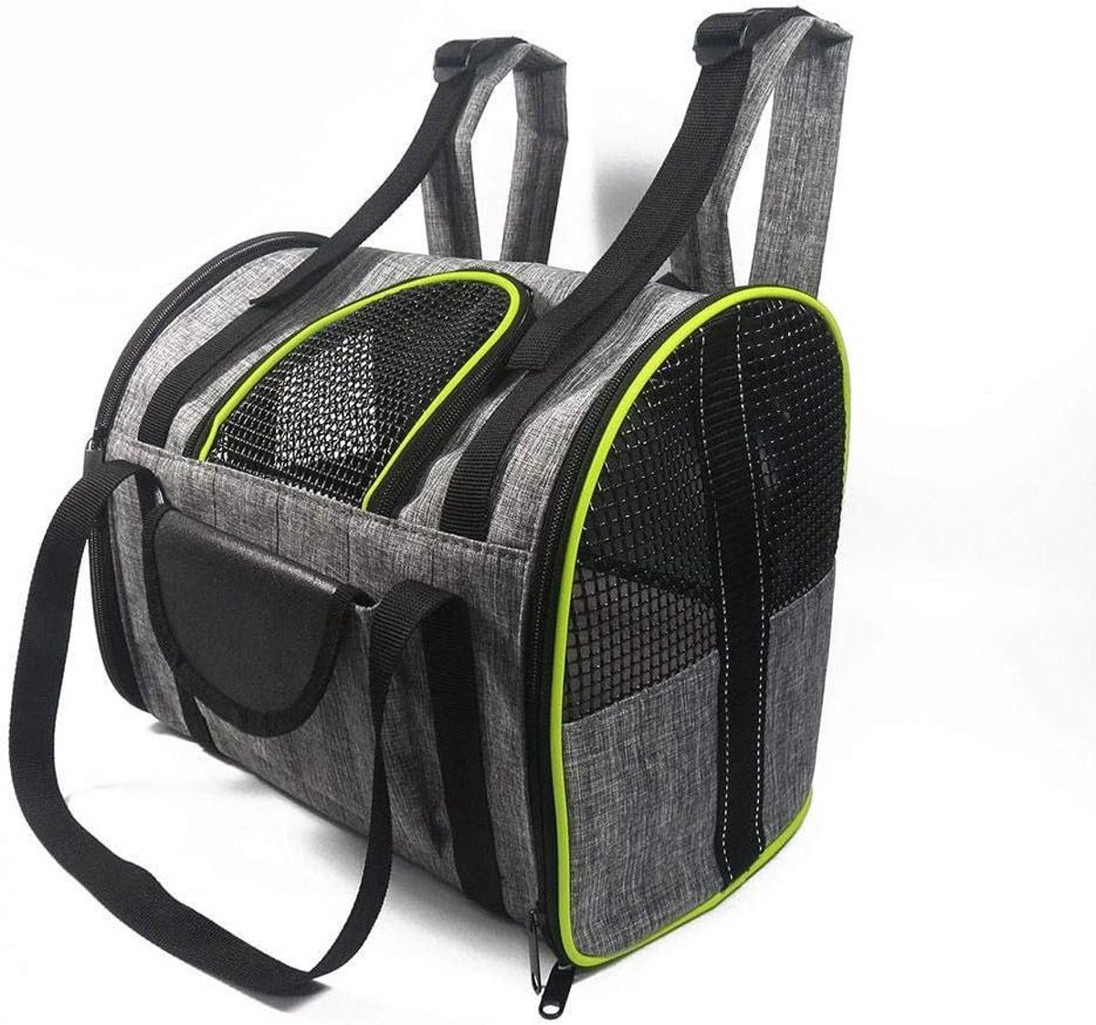Huisdier Rugzak - Draagbare Carrier - Uitgaande Reizen - Ademend Mesh - S - Grijs Groen