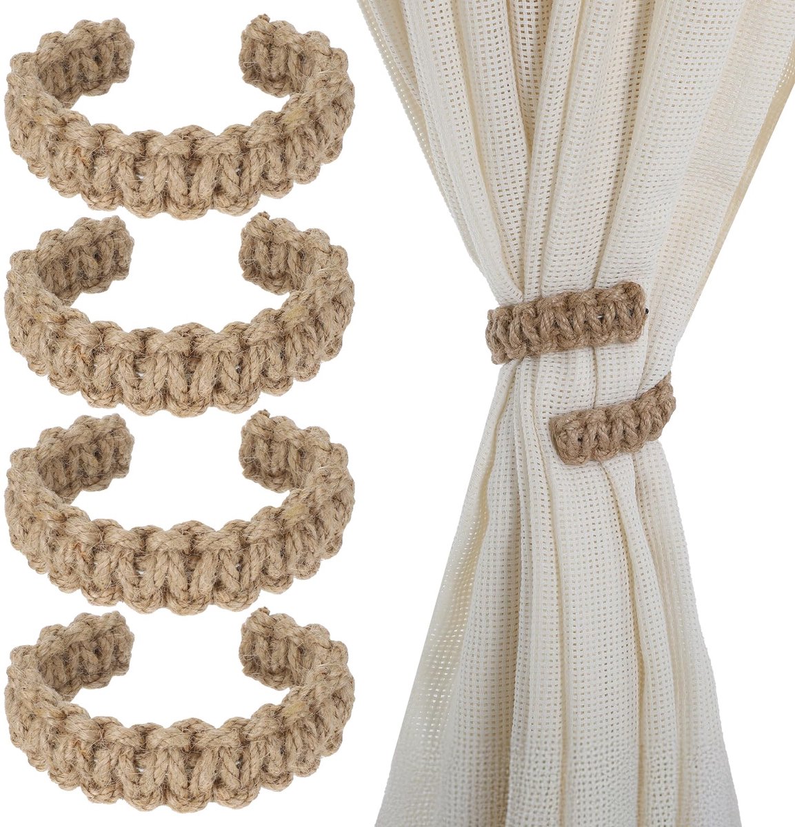 Gordijn raffhalter, gordijnhouder Boho, gordijnhouder raffhalter, gordijn houder voor gordijnen Home Office slaapkamerraam, Elegante gordijnhouder voor heimdecoratie