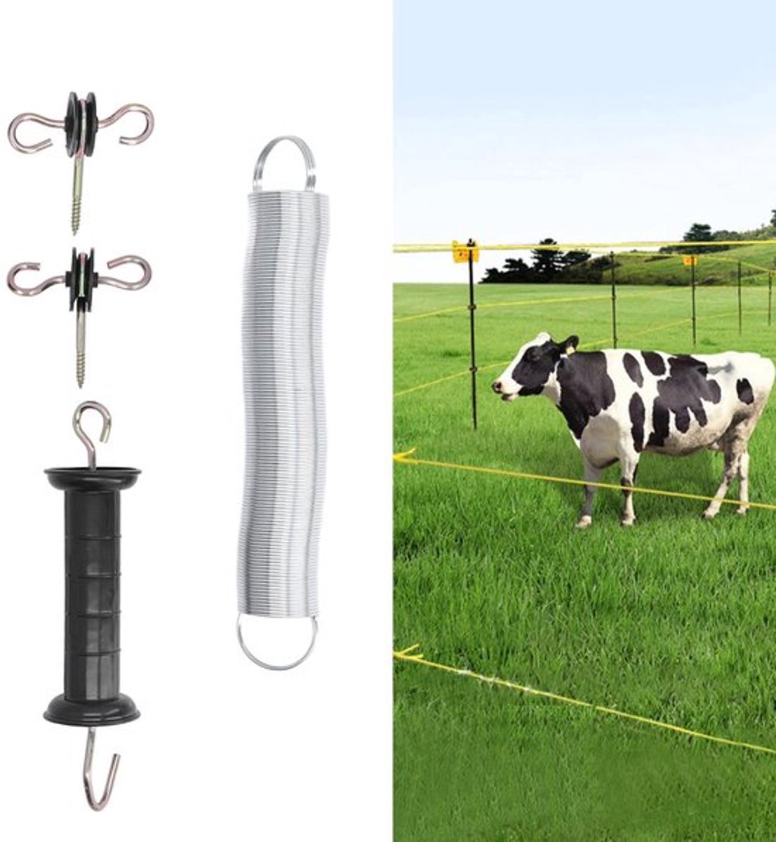 Dailygoody - Schrikdraad Poort Kit - Elektrische Omheining - 5 Meter