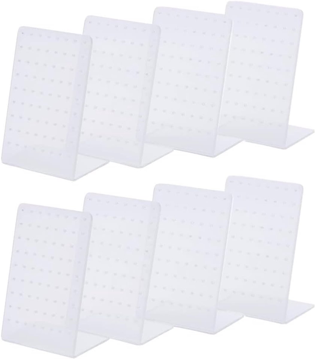 8 stuks oorbel, sieraden, display-standaard, haken, kleerhangers, transparant, L-vormige oorbelstandaard, sieradenstandaard, organizer, display
