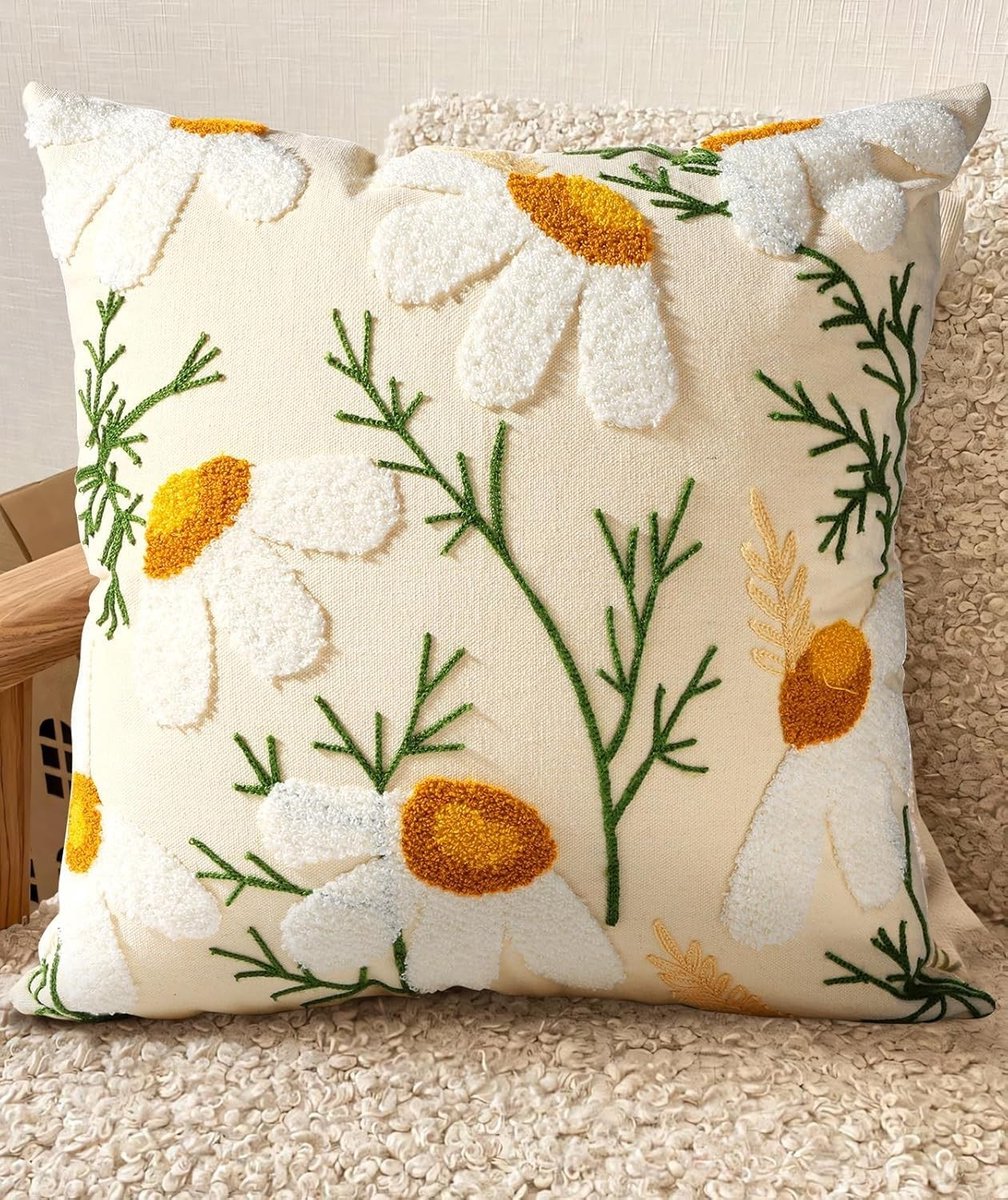 Dailygoods - Bloemen Kussensloop 45x45 cm - Zomer Decoratie voor Woonkamer en Slaapkamer