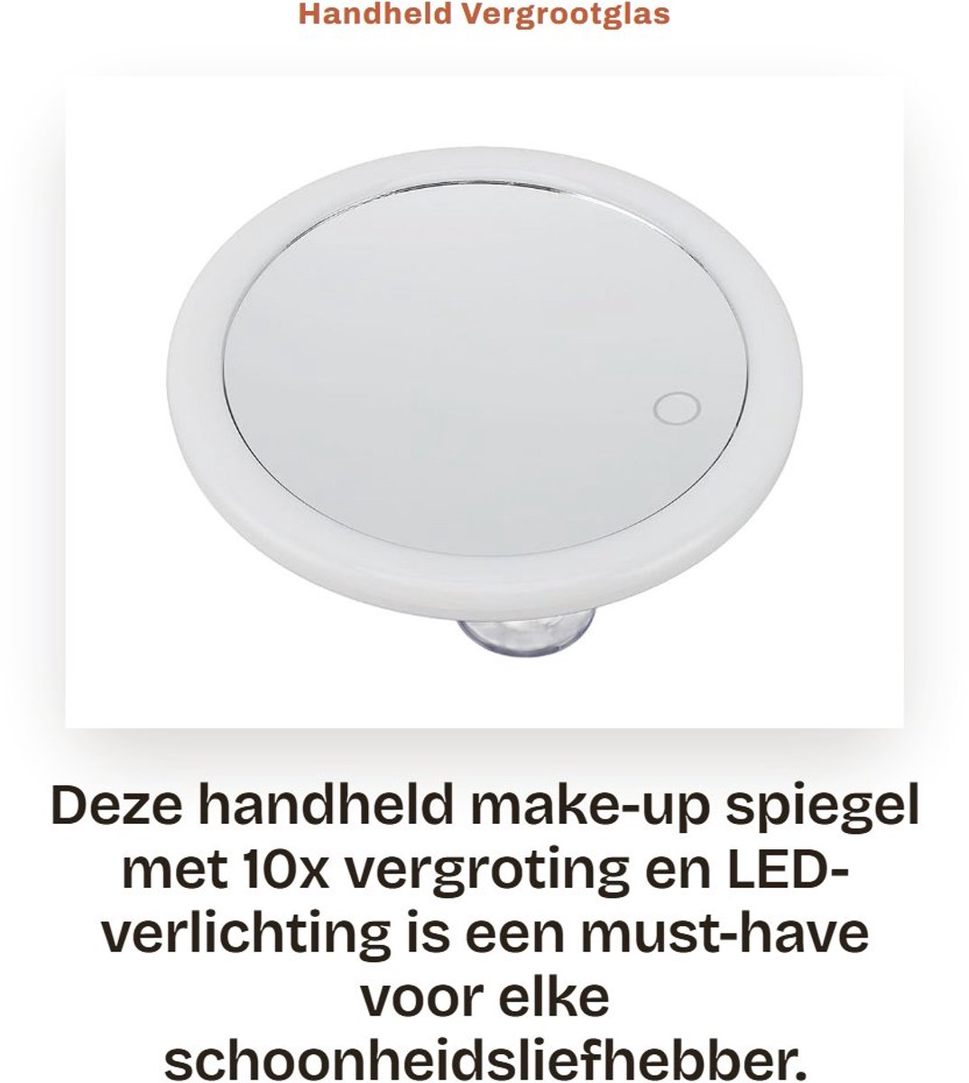 Dailygoods - Handheld Vergrootglas Make-up Spiegel met LED Verlichting