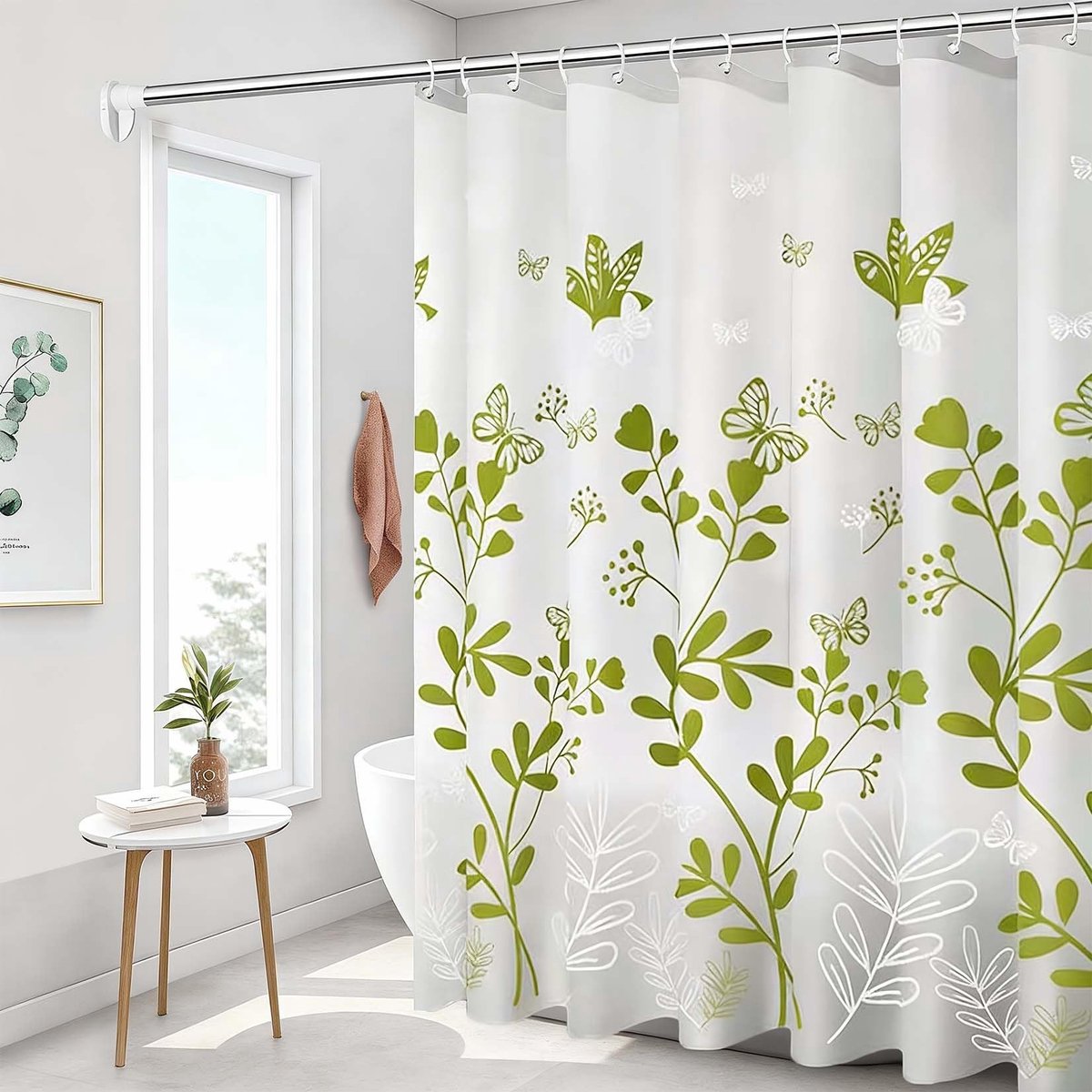 Dailygoods- Douchegordijn Waterdicht - Schimmelbestendig - Wasbaar - 180x180 cm - 12 Haken - 100% Polyester Ademend - Badgordijn