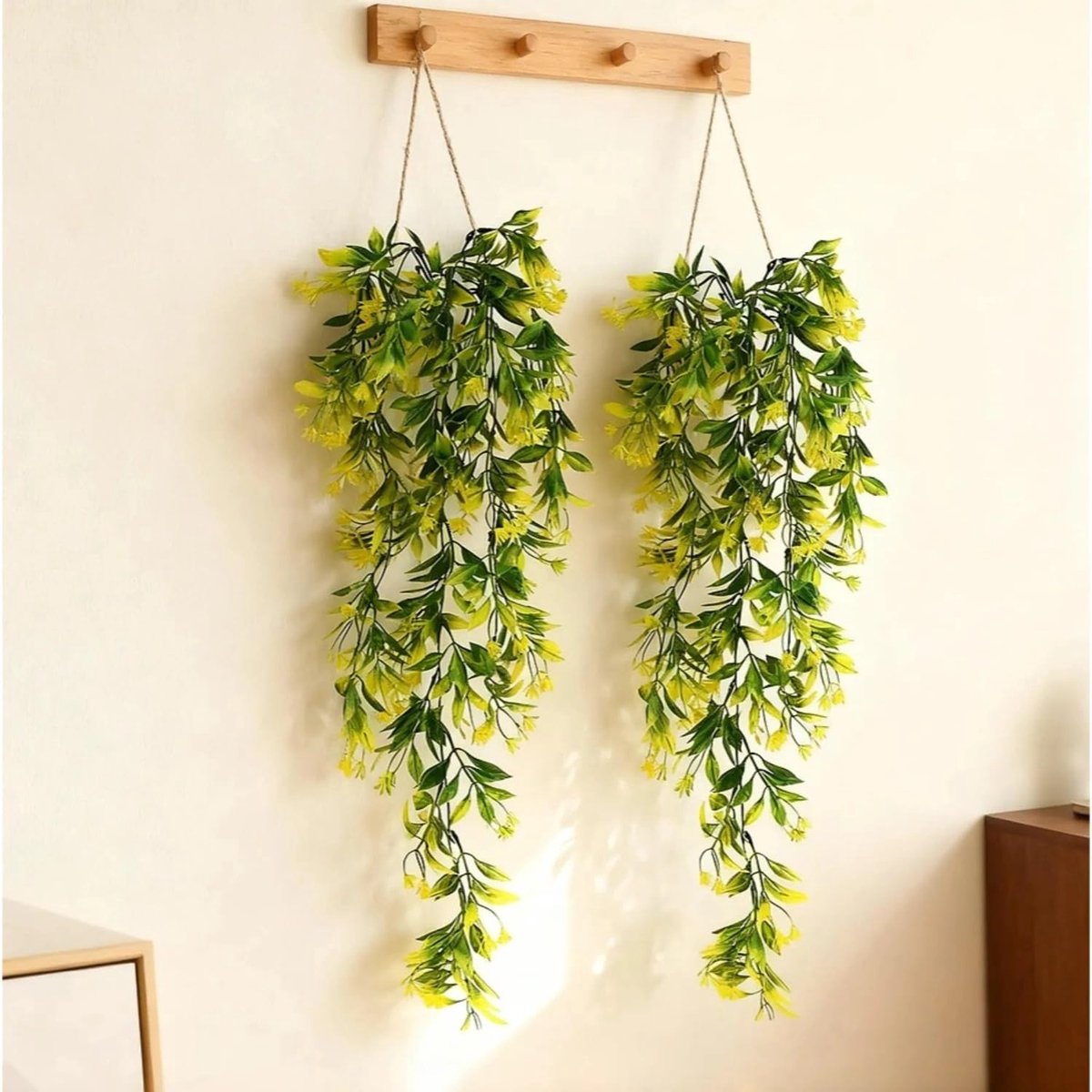 2 stuks 78 cm kunstmatige klimop wijnstok, groen, wijnstok blad stijl, hangende kunstmatige wijnstok voor tuin, woonkamer, bruiloft decoratie