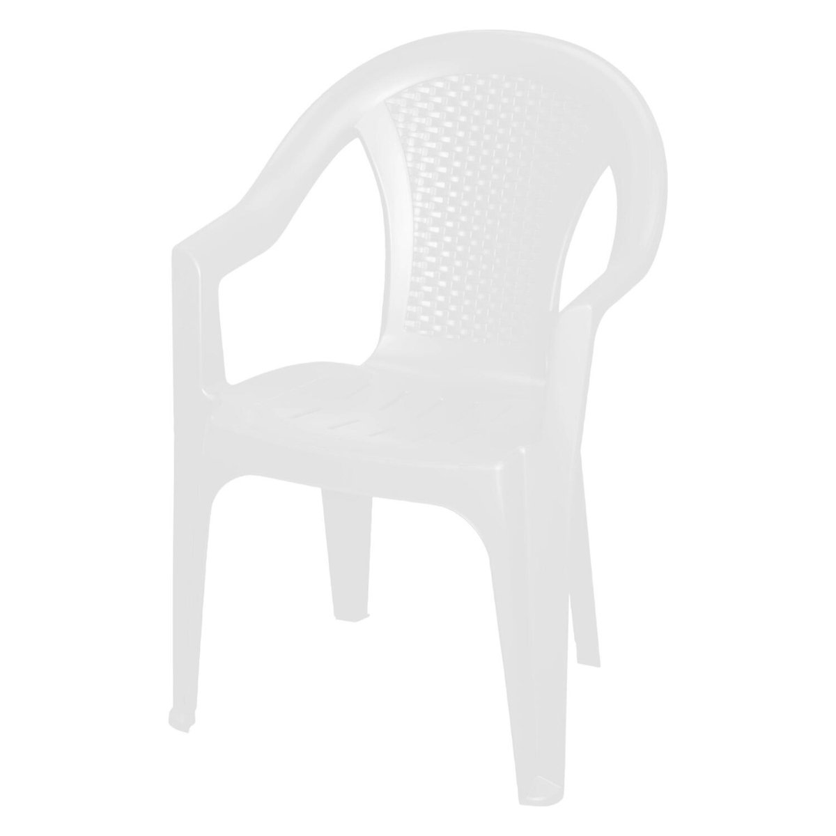 Pro Garden tuinstoel Como - wit - kunststof - 56 x 55 x 83 cm - bijzet stoelen - stapelbare tuinstoelen - buiten