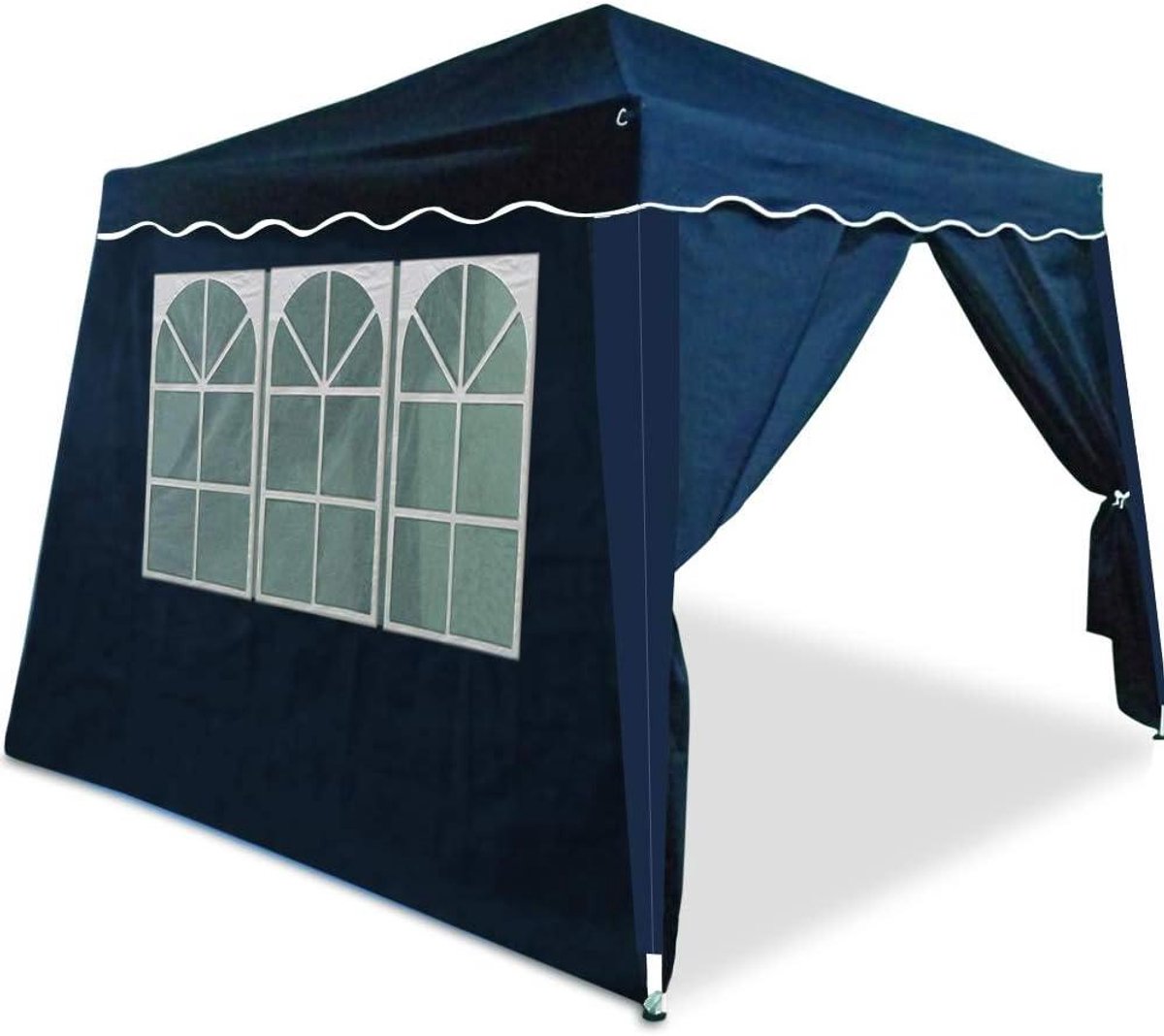 Partytent Vouwpaviljoen - Feesttent Tuintent - Buitenfeesten Organiseren - Waterdicht UV-bestendig - 3 x 3 m - Blauw