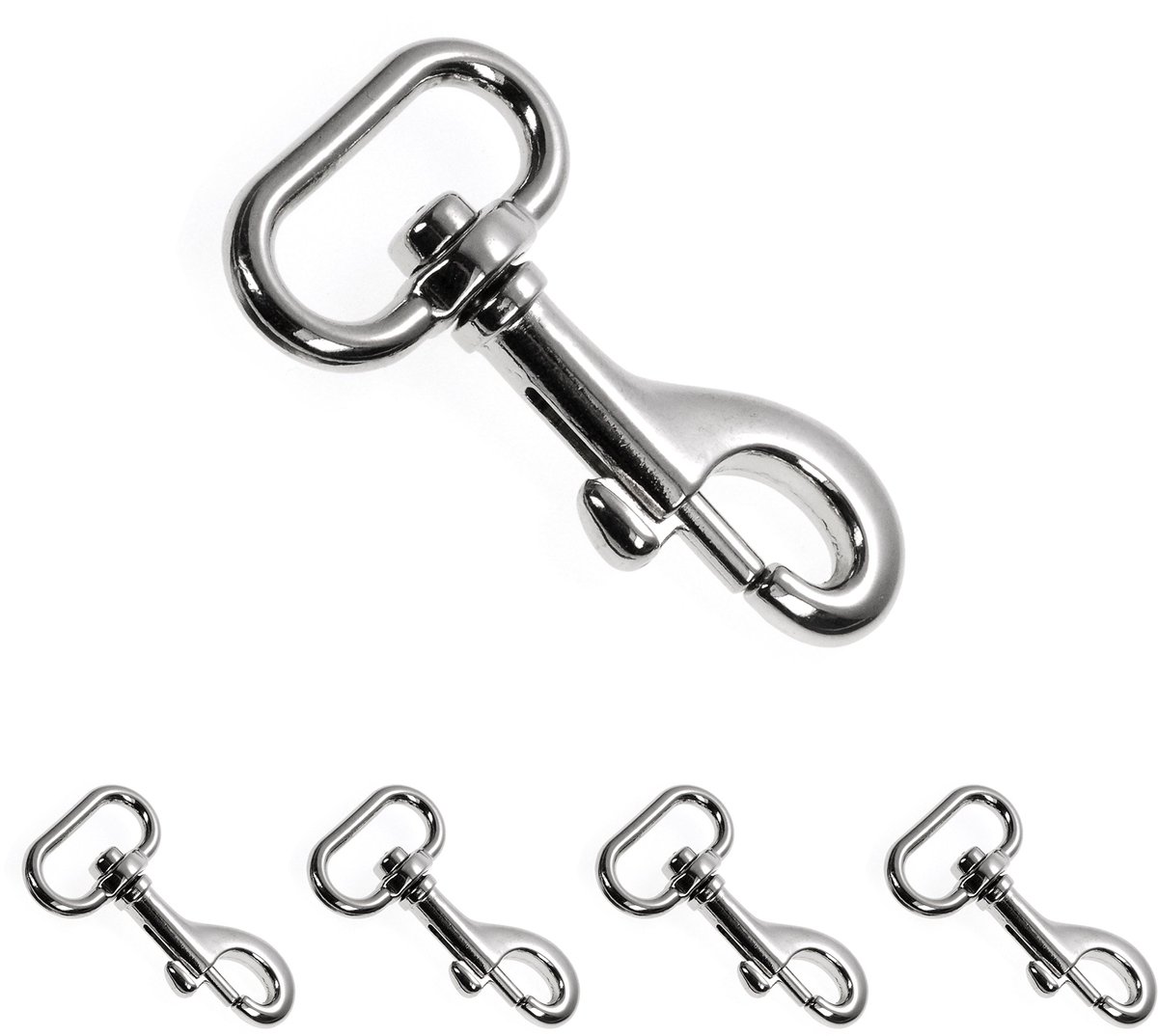 karabijnhaak draaischarnier 58 mm boutkarabijnhaak hondenlijn 4 stuks wervelkarabijnhaak paracord 550 hondenhalsband gelegeerd staal klikhaak draaikop oog 27 mm