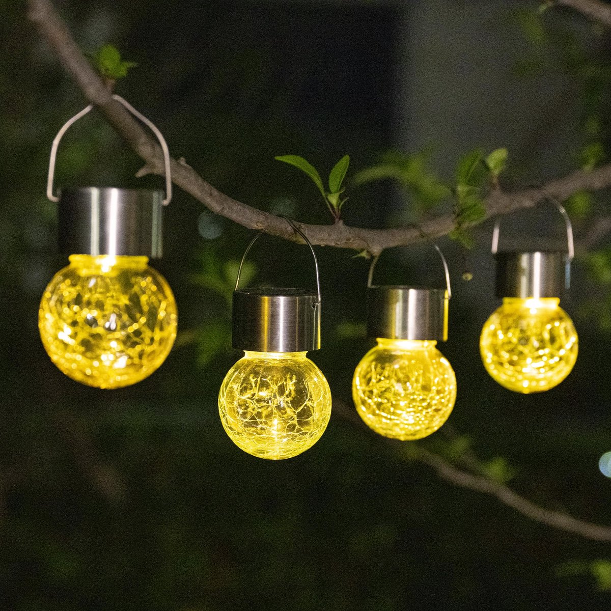 4 Stuks Solar Hanglampen - LED Tuin Verlichting voor Buiten, Waterproof Tuinlantaarns met 